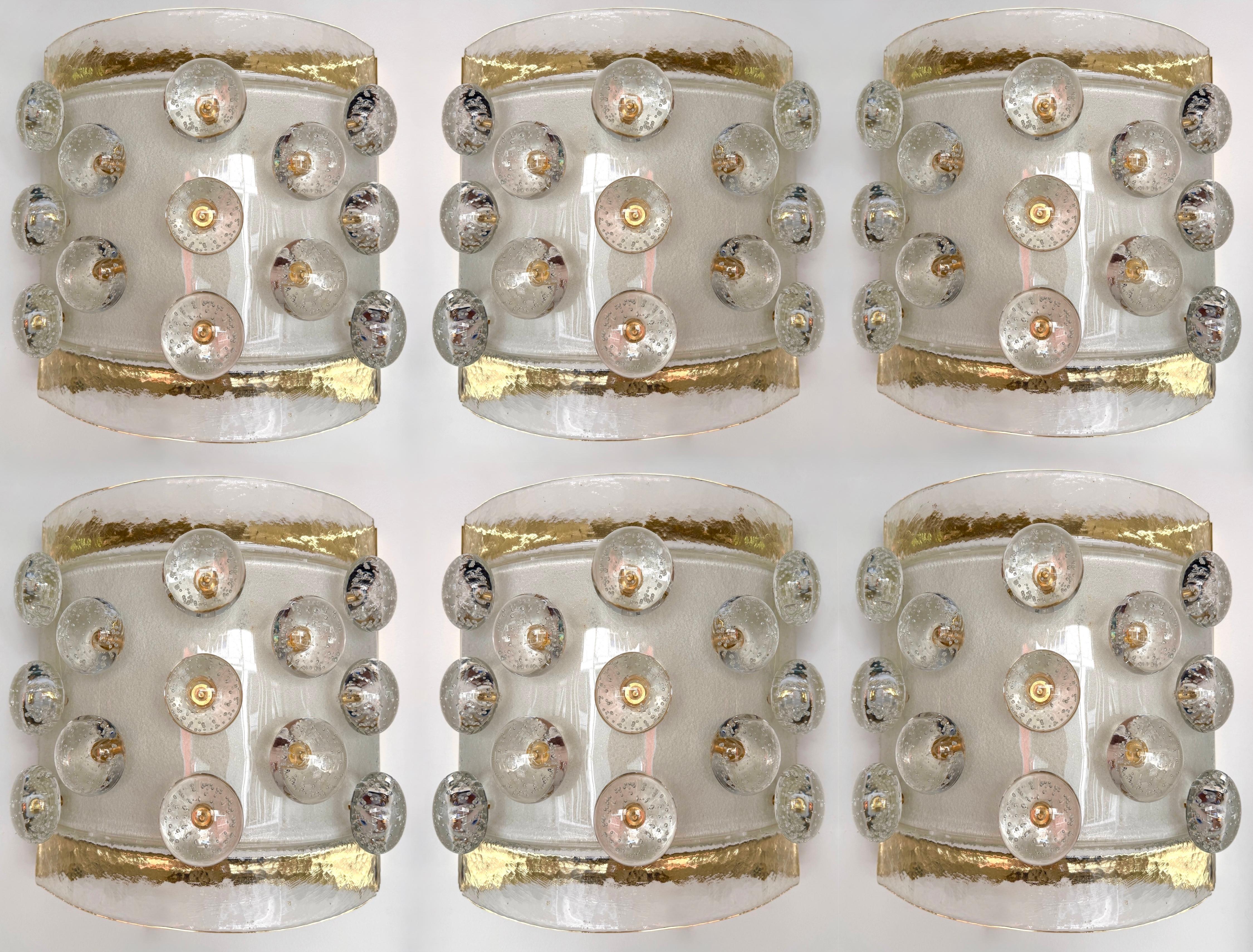 Lámpara contemporánea de latón y cristal de Murano Macarrones, Italia en venta 3