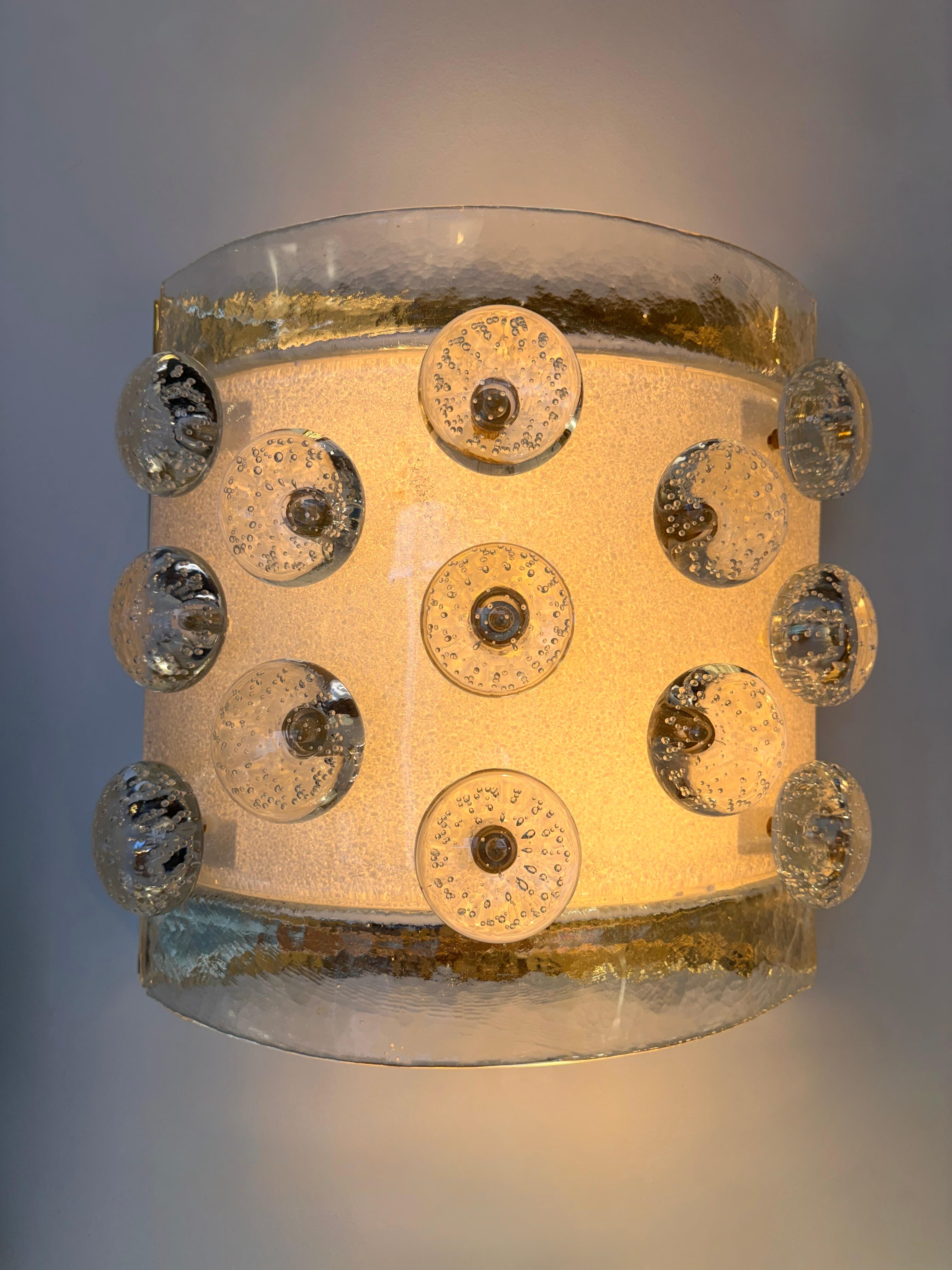 Lámpara contemporánea de latón y cristal de Murano Macarrones, Italia en venta 5