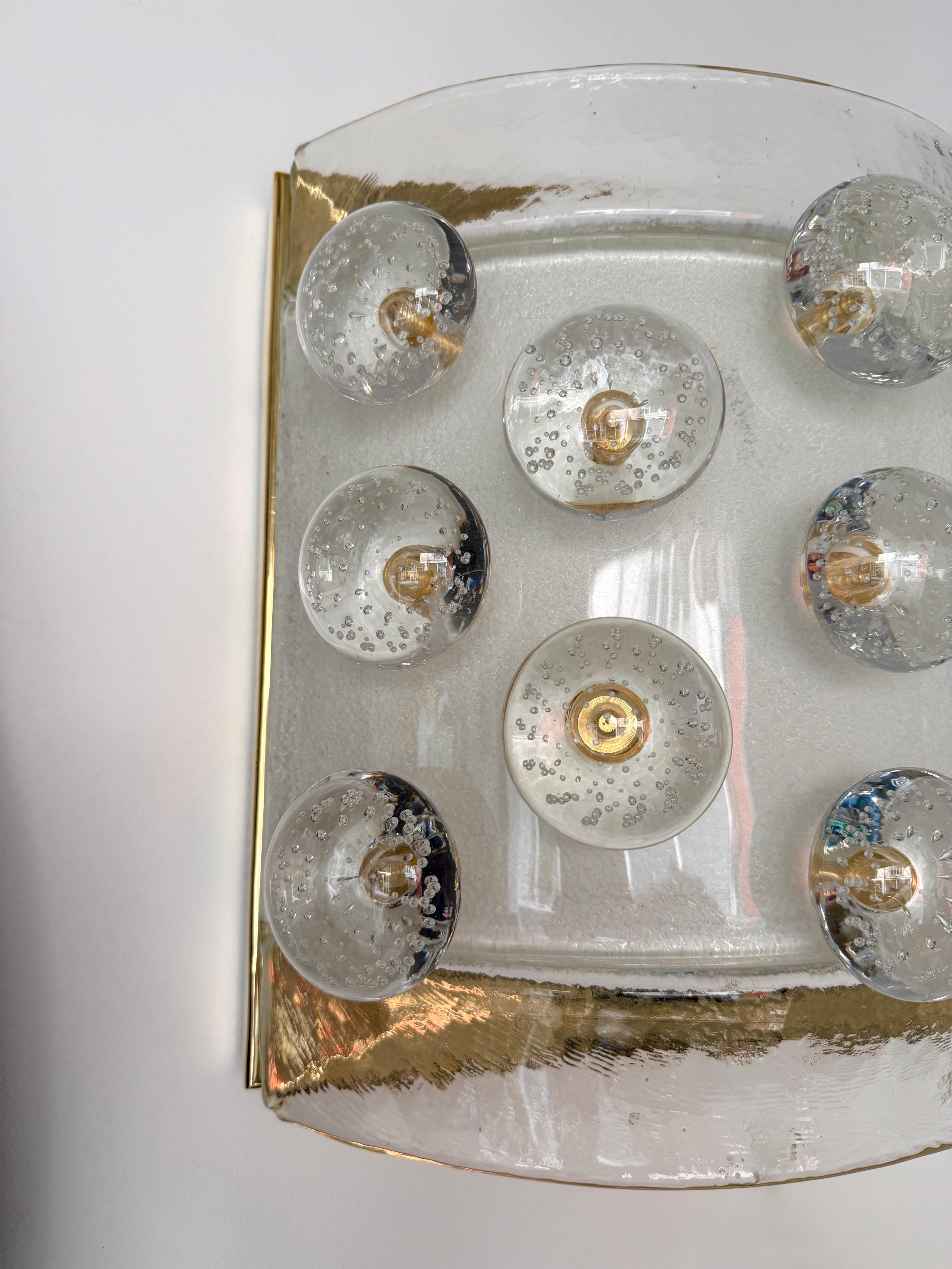 Lámpara contemporánea de latón y cristal de Murano Macarrones, Italia Moderno de mediados de siglo en venta