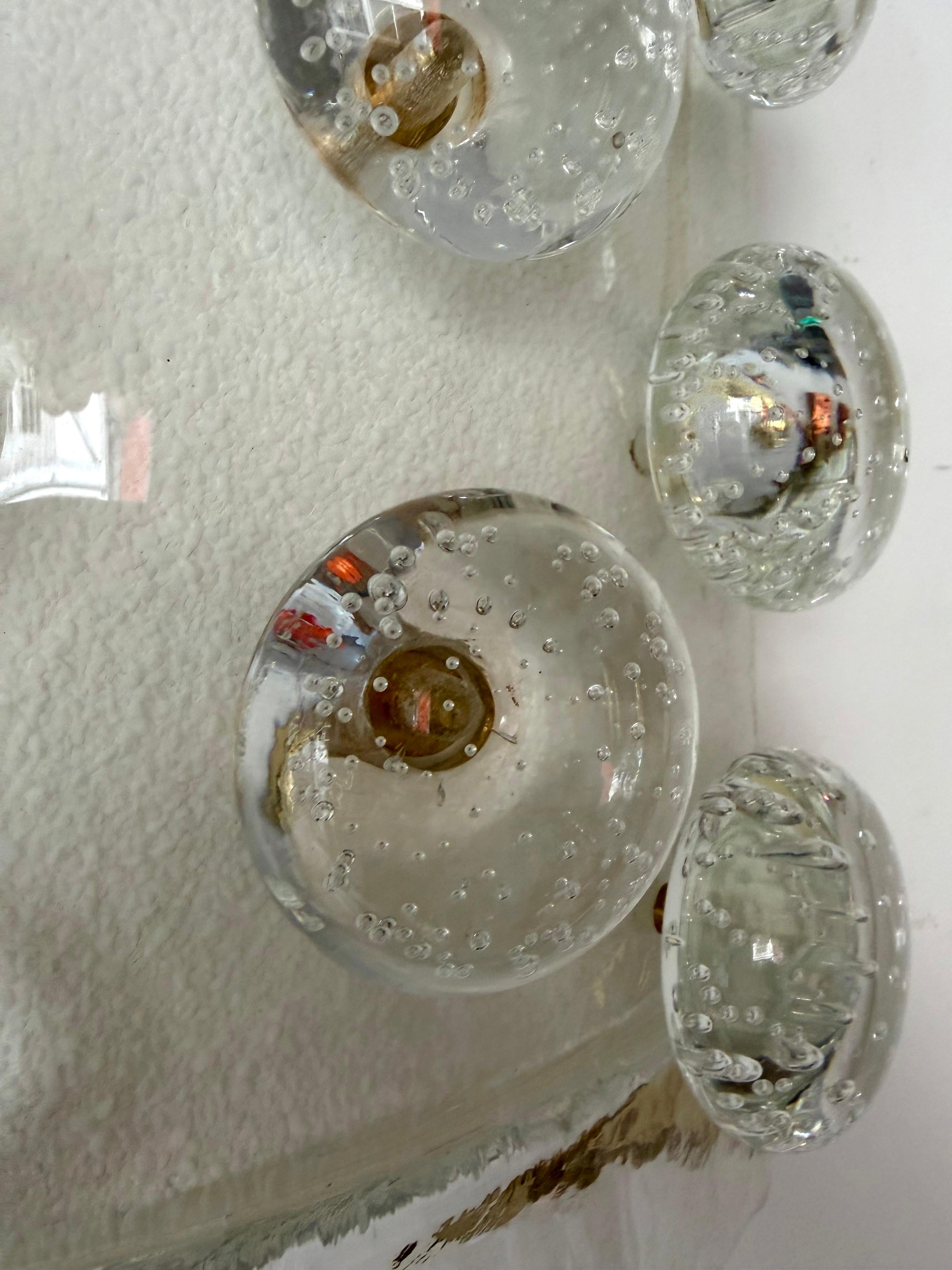 Lámpara contemporánea de latón y cristal de Murano Macarrones, Italia Italiano en venta