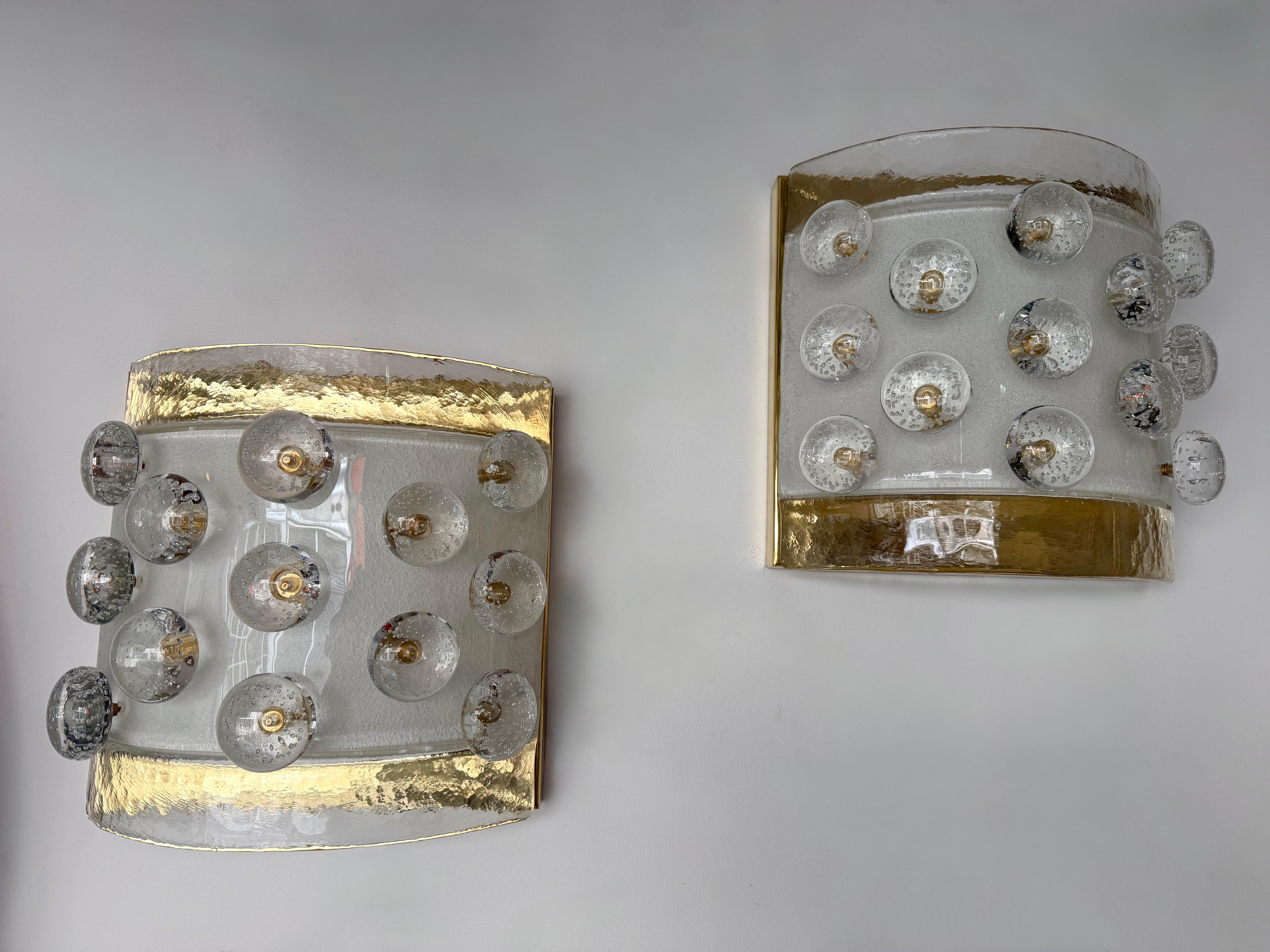 Lámpara contemporánea de latón y cristal de Murano Macarrones, Italia Siglo XXI y contemporáneo en venta