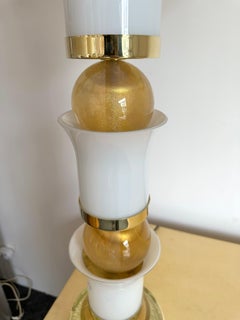 Contemporary Brass and Murano Glass Palm Lamp, Italy