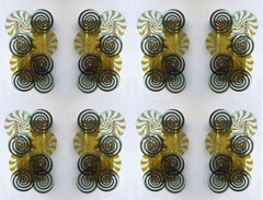 Contemporary Brass and Murano Glass Spiral Sconce, Italy
