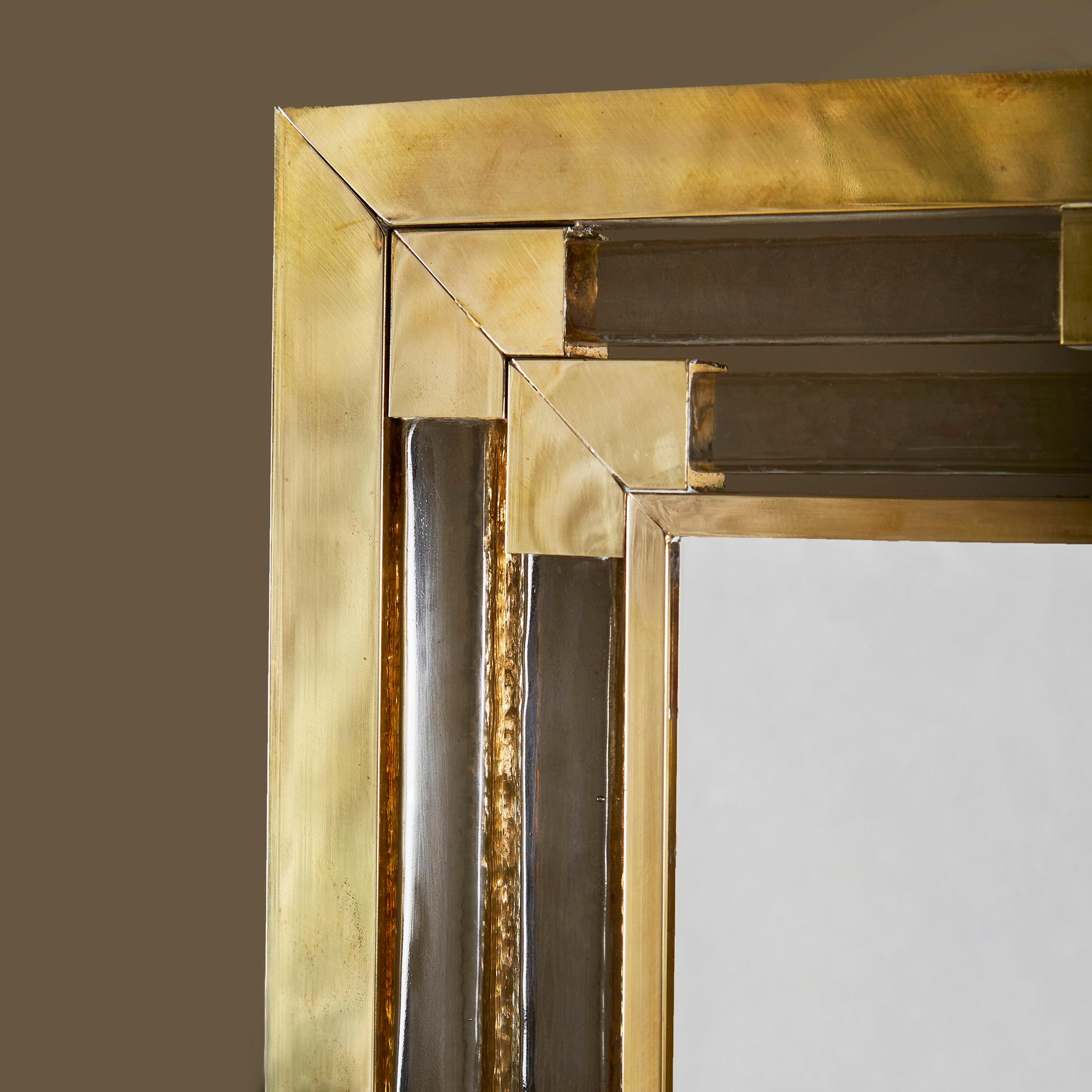 Mid-Century Modern Contemporary Brass and Murano Glass Wall Mirror