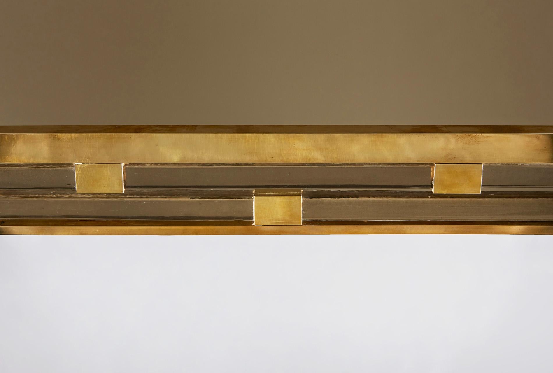 Contemporary Brass and Murano Glass Wall Mirror 1