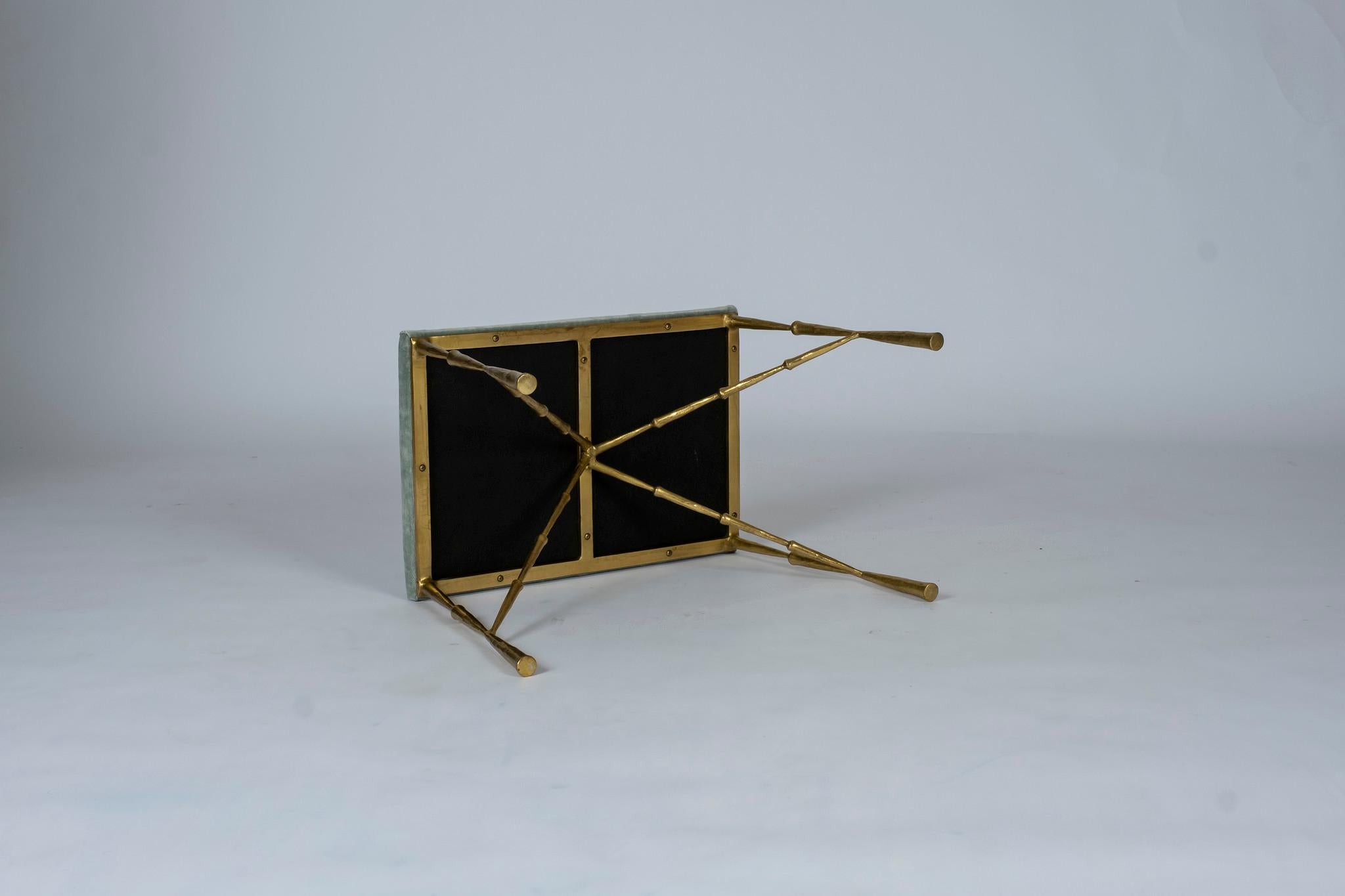 Contemporary Brass Bamboo Bench 3