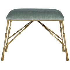 Contemporary Brass Bamboo Bench