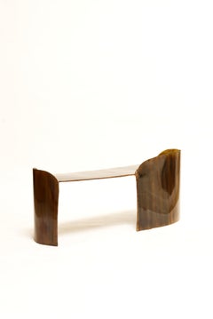 Contemporary Brass Calle Bench with organic shape
