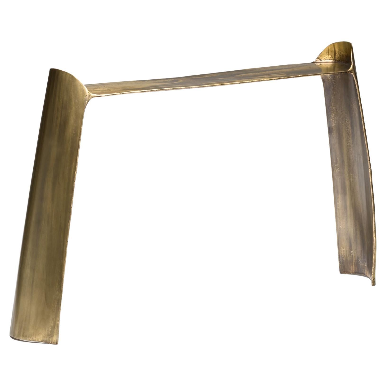 Contemporary Brass Calle Console II with organic shape