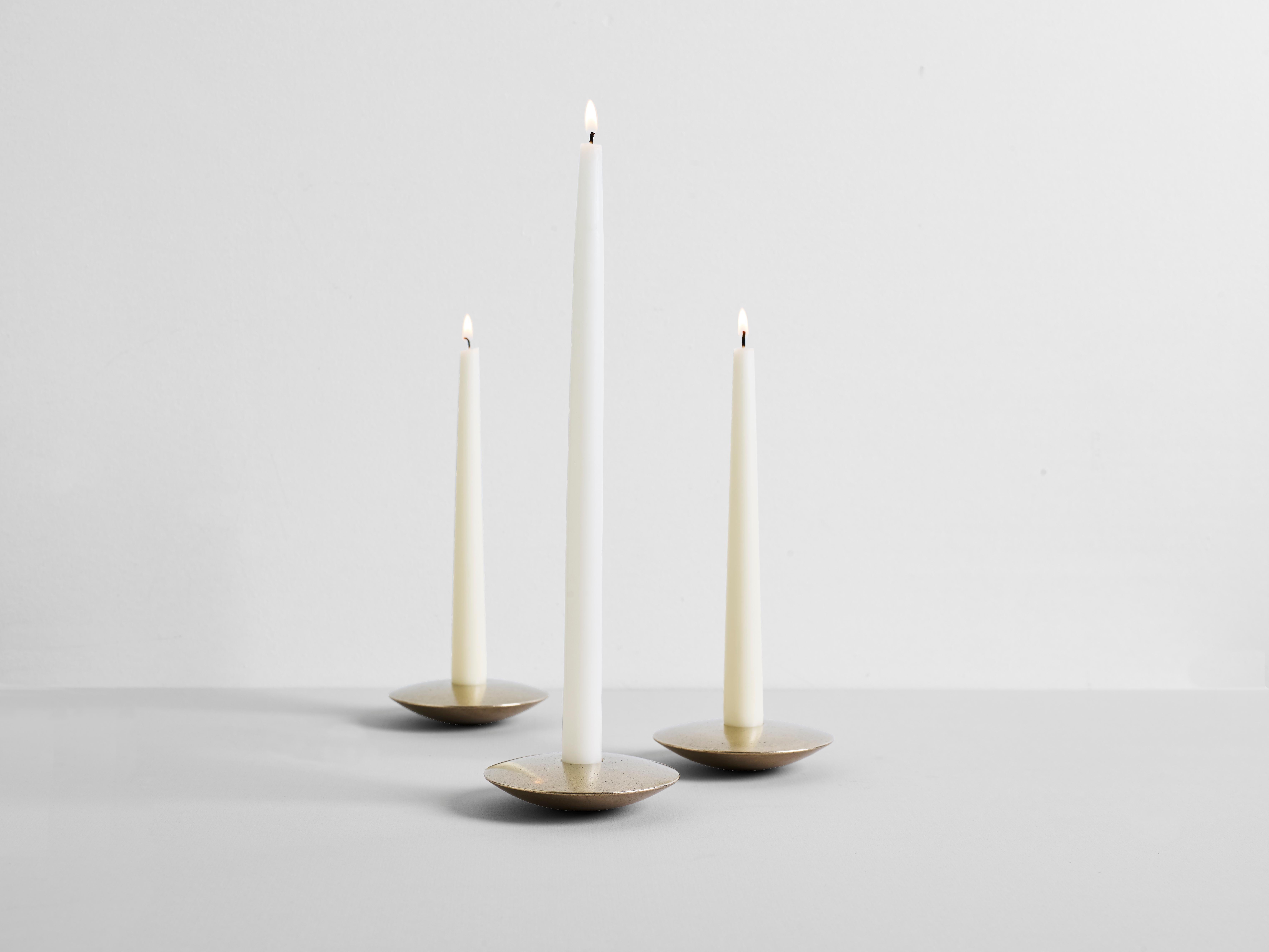 Contemporary Brass Candleholder, Henry Wilson In New Condition In Geneve, CH