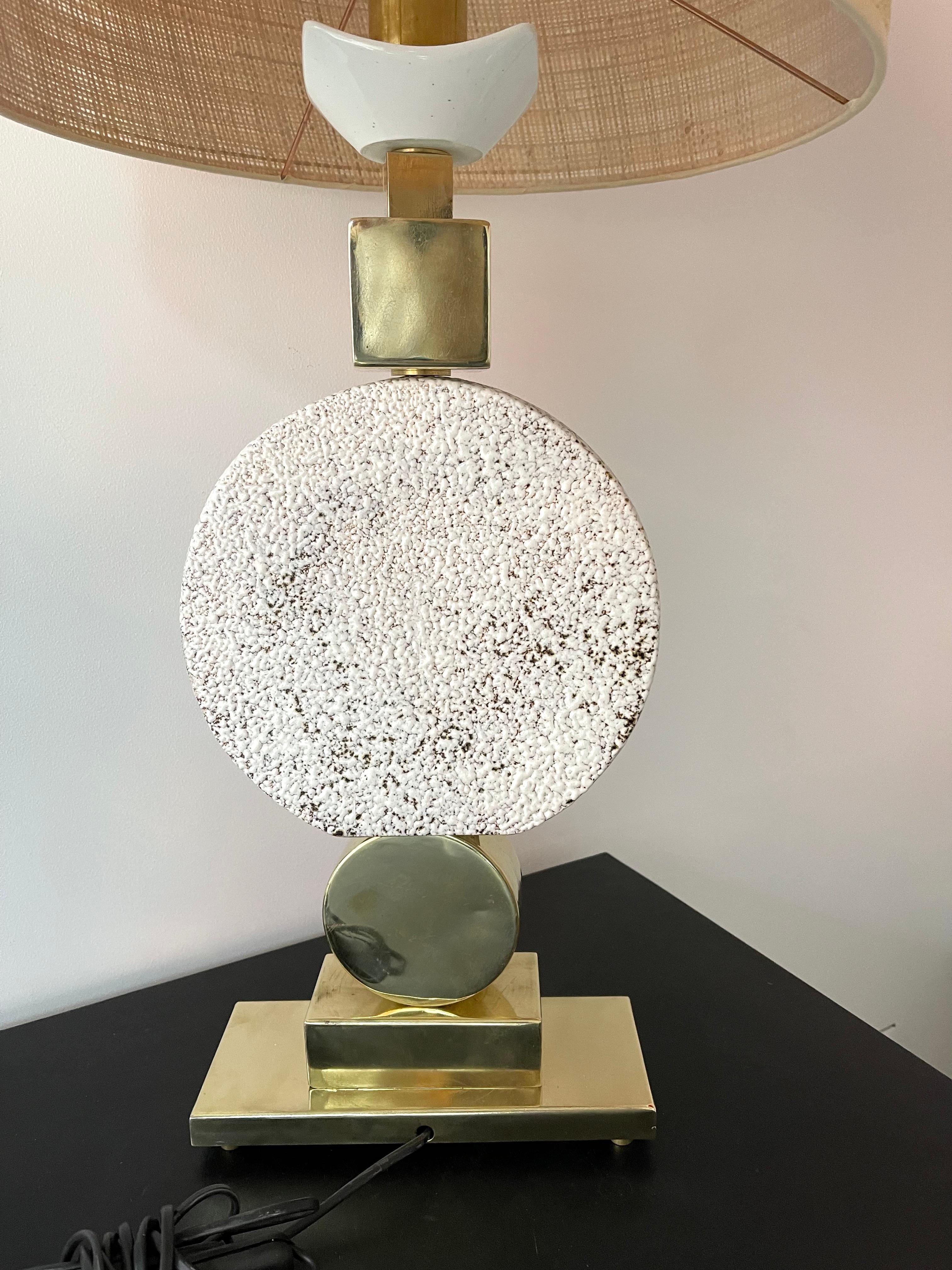 Contemporary Brass Ceramic Murano Glass Eye Sculpture Lampe, Italien im Angebot 4