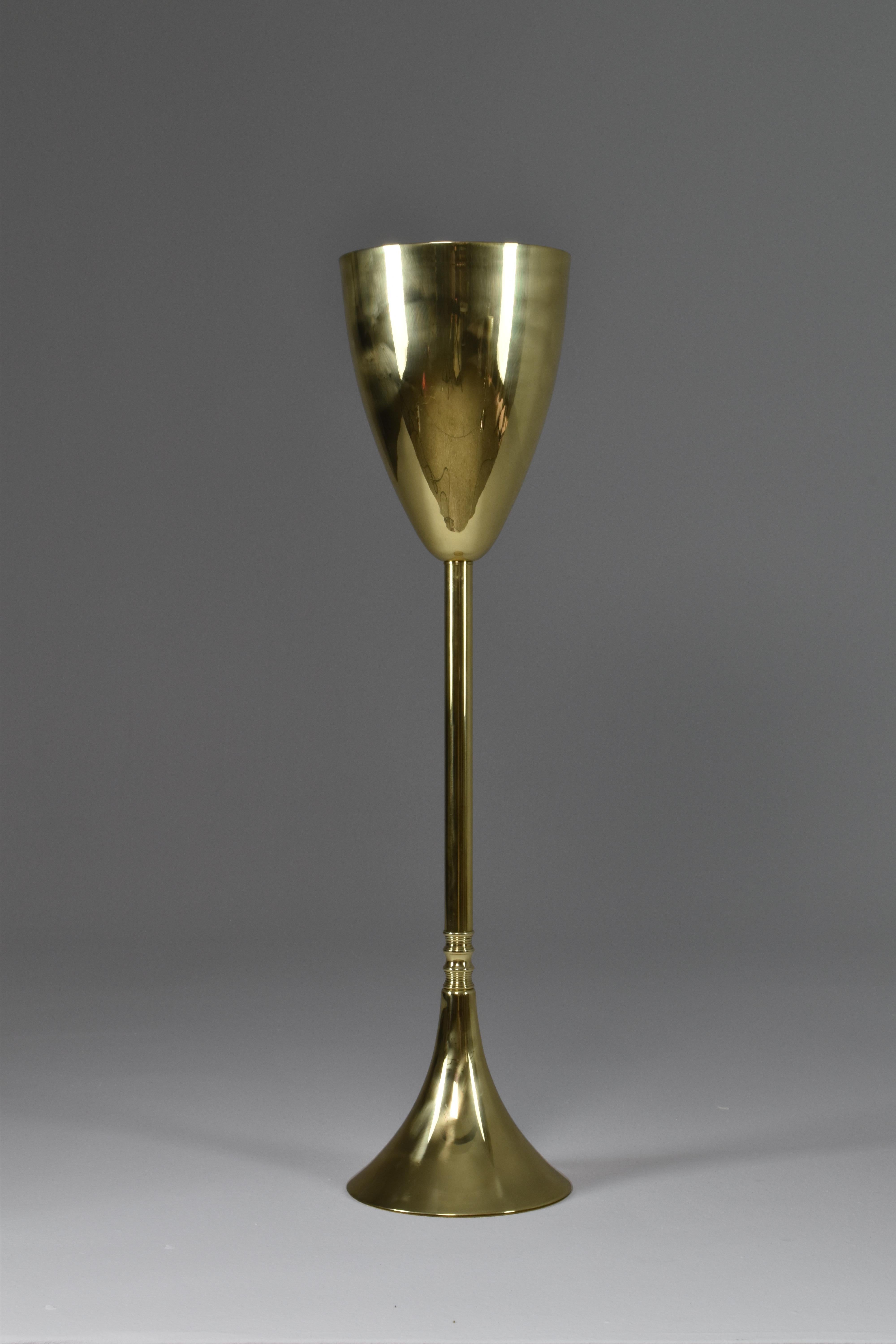Polished Contemporary Brass Champagne Bucket Stand by Jonathan Amar  For Sale