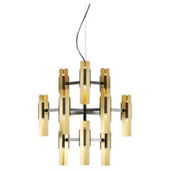 Contemporary Brass Chandelier 'Excalibur' by Tooy, 12 Pendants