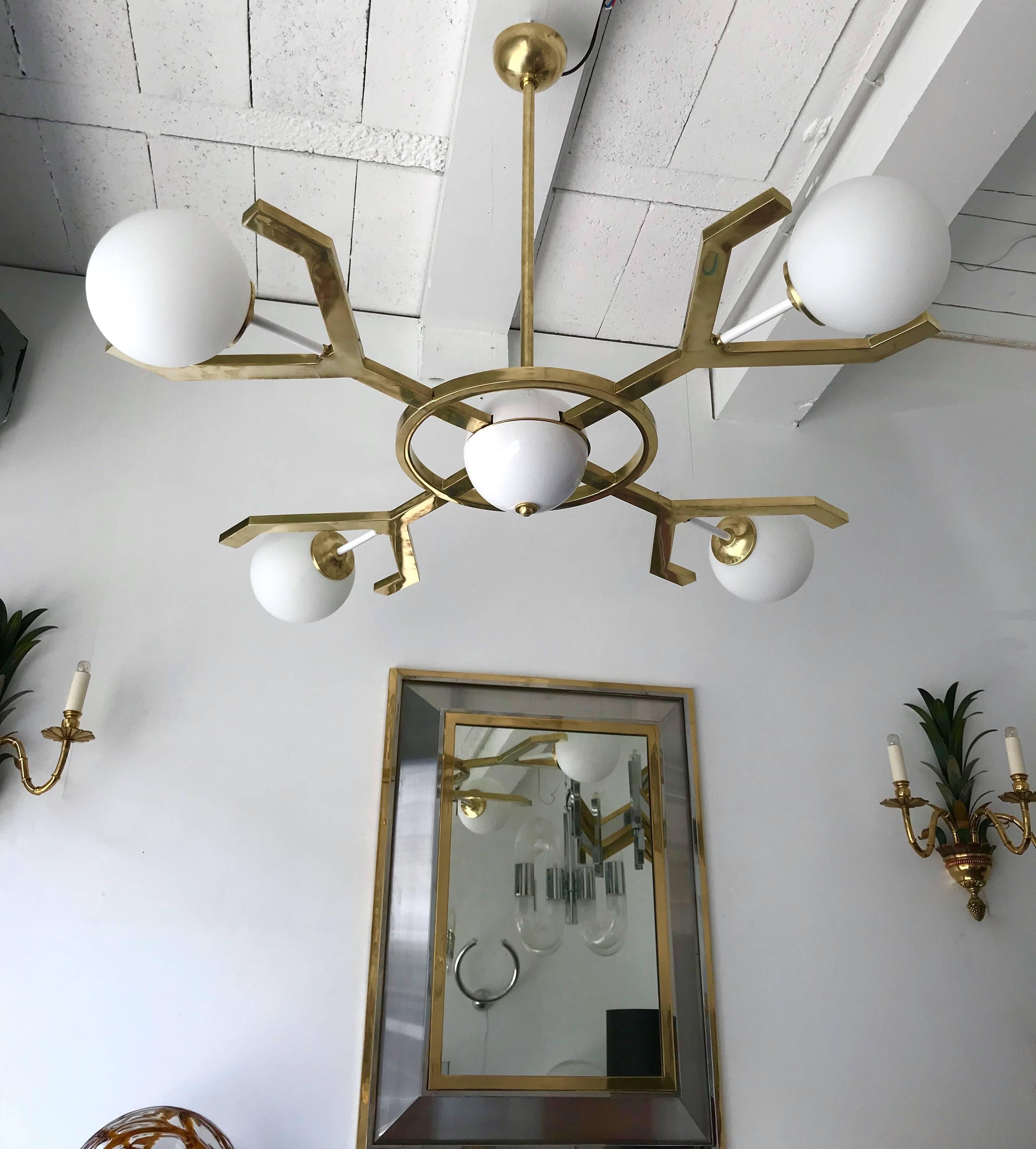 Italian Contemporary Brass Chandelier Y