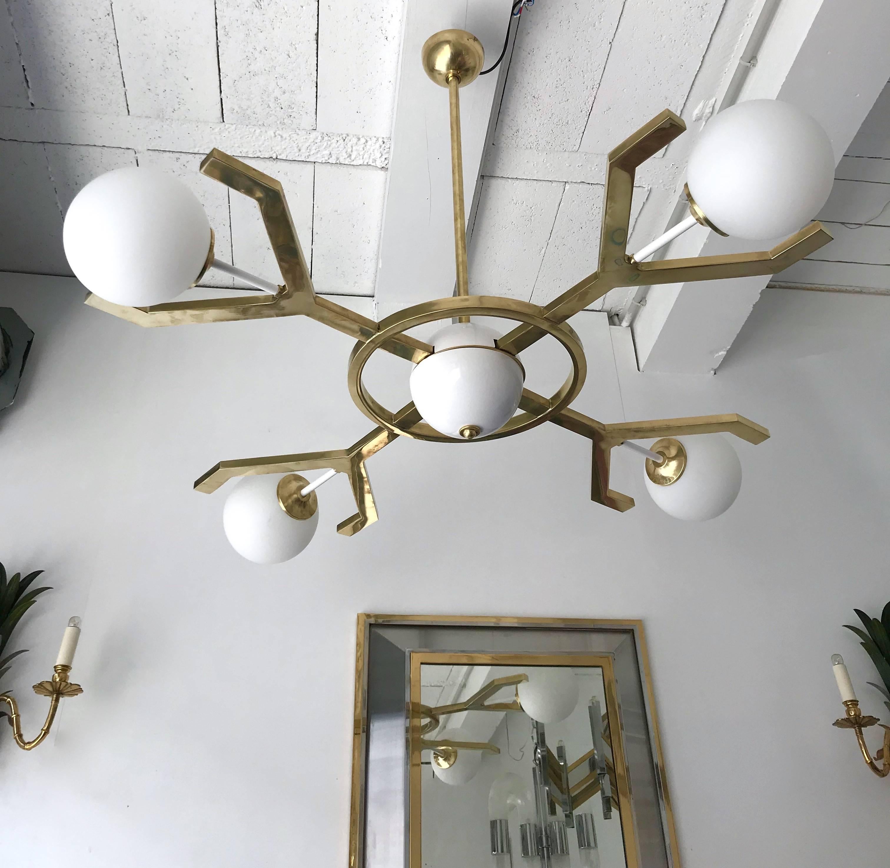 Contemporary Brass Chandelier Y 1