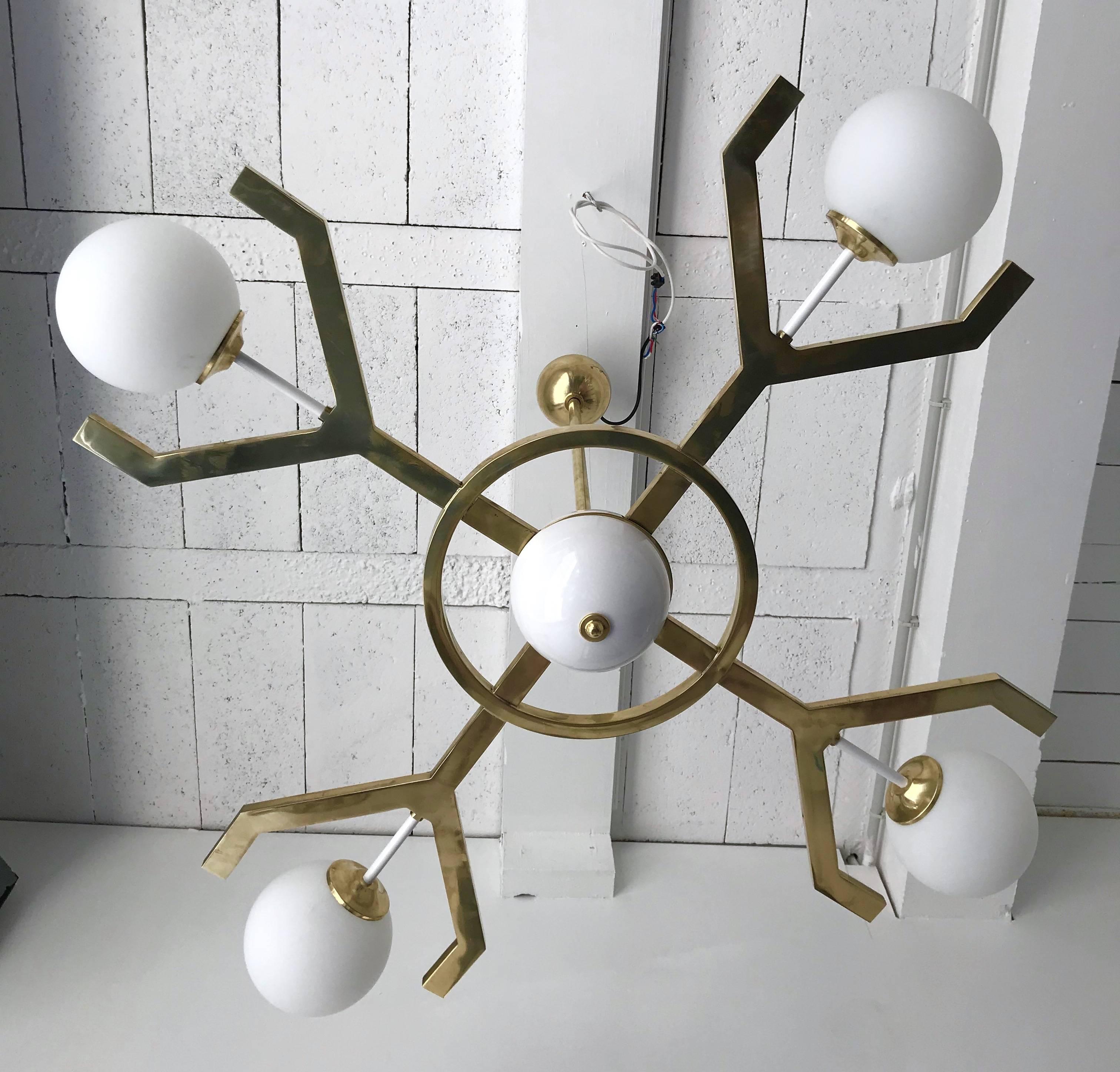 Contemporary Brass Chandelier Y 2