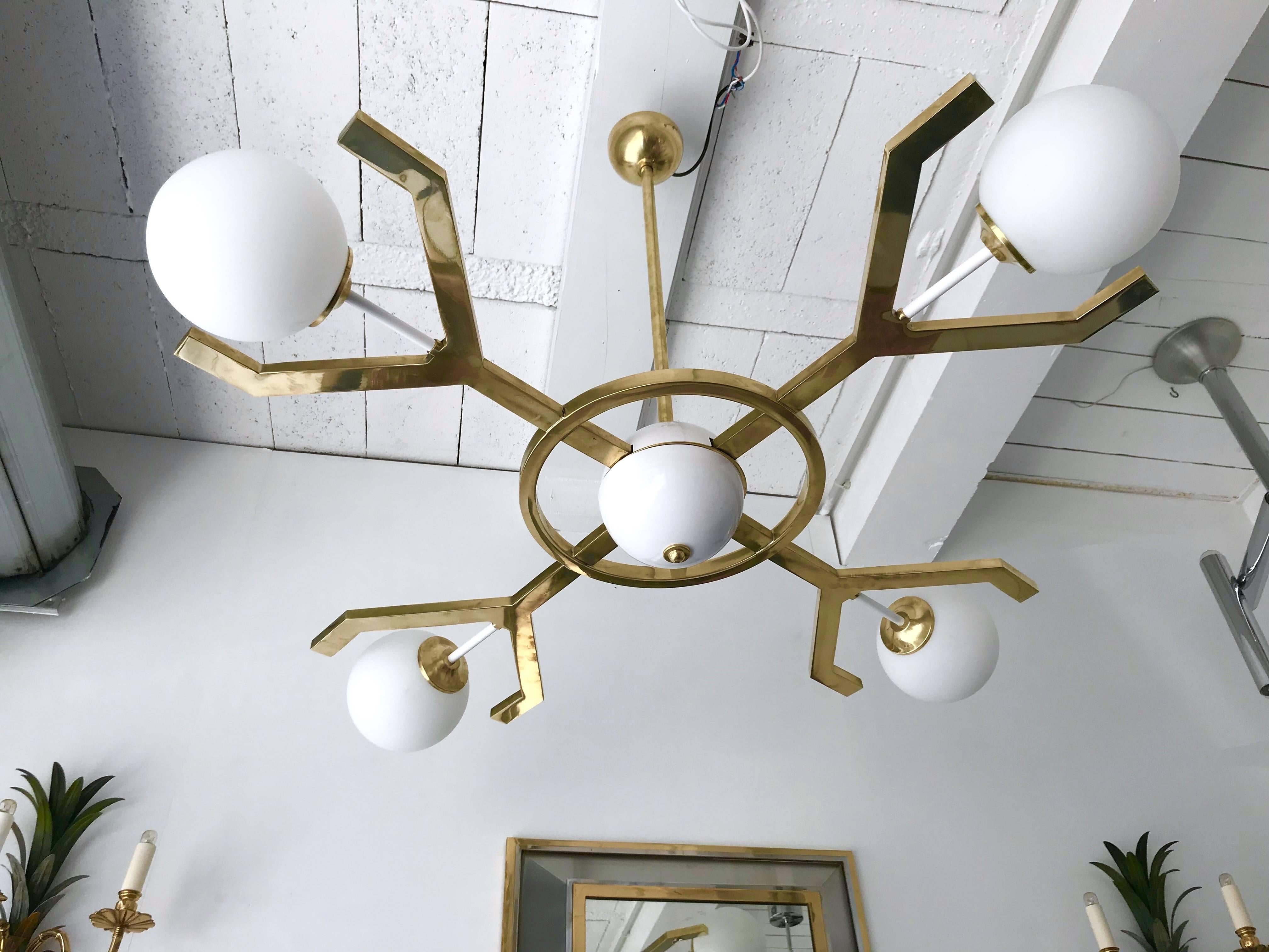 Contemporary Brass Chandelier Y 3