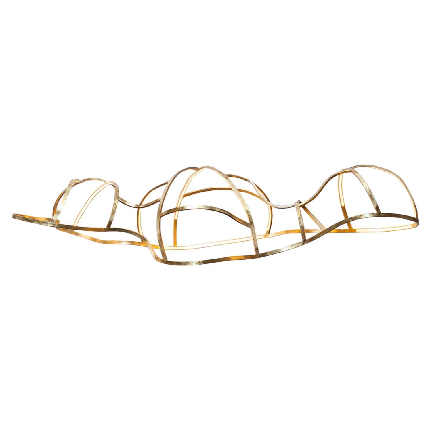 Sculptural Galactic Cloud-Shaped Chandelier in Brass by Morghen Studio