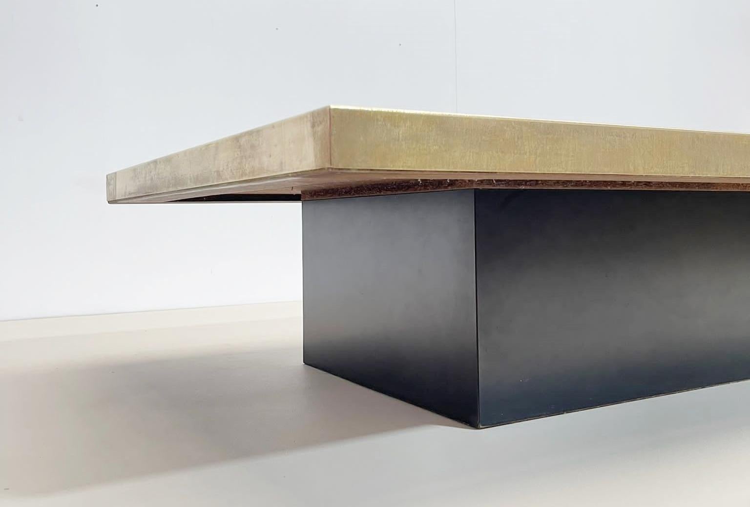 Contemporary brass coffee table by Rive Gauche.