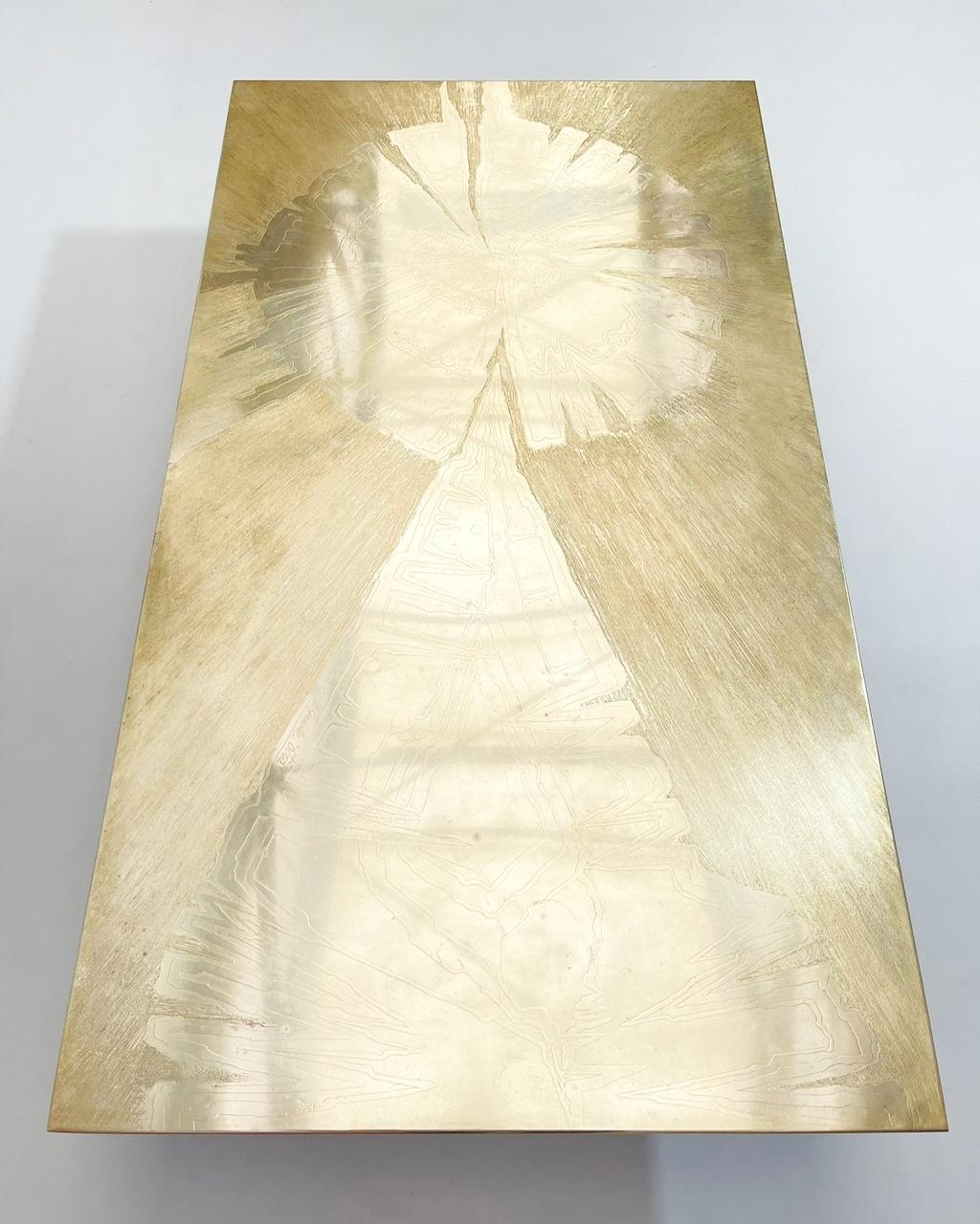 Contemporary Brass Coffee Table by Rive Gauche 5