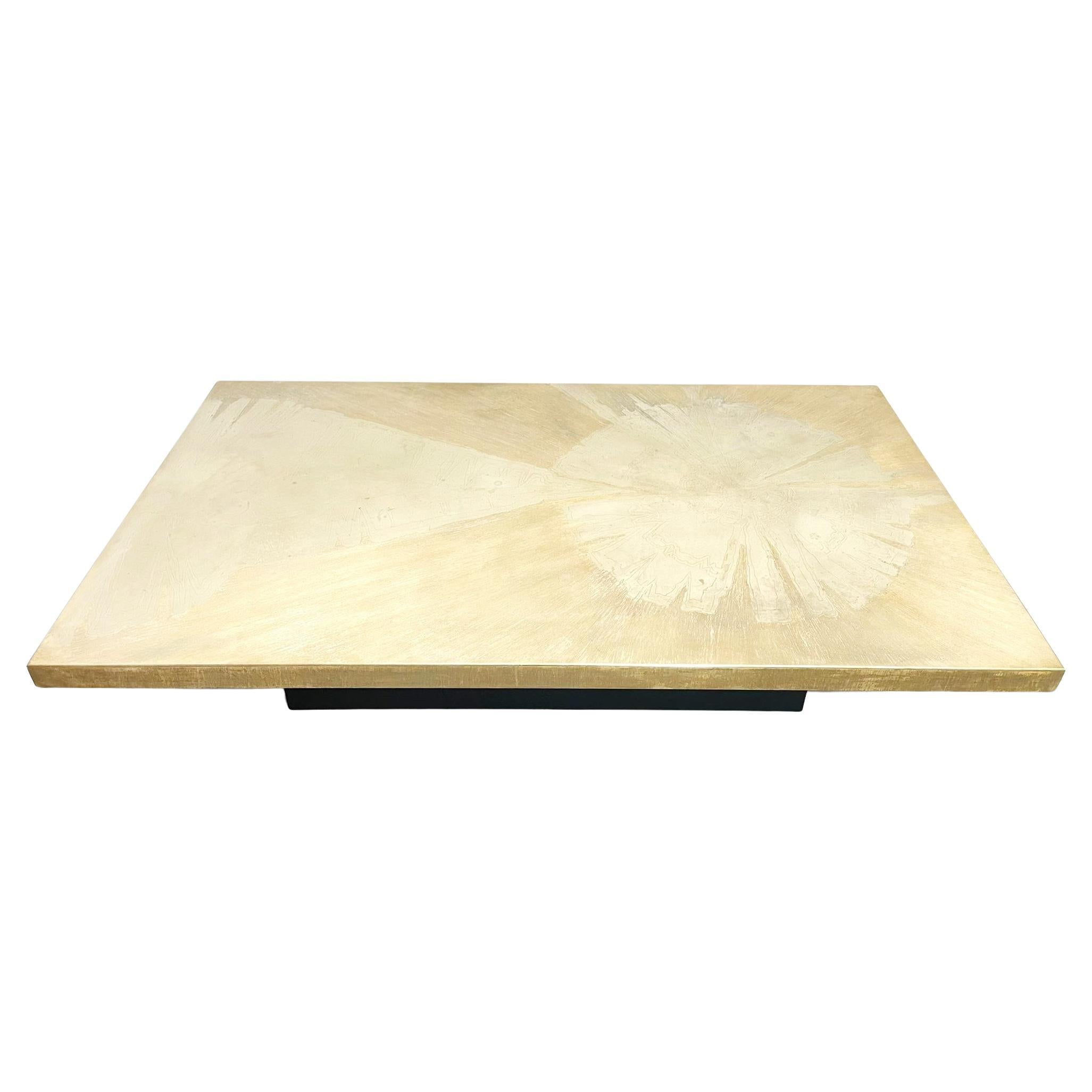 Contemporary Brass Coffee Table by Rive Gauche