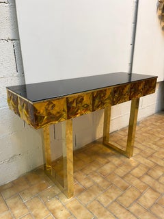 Contemporary Brass Console Murano Glass, Italy