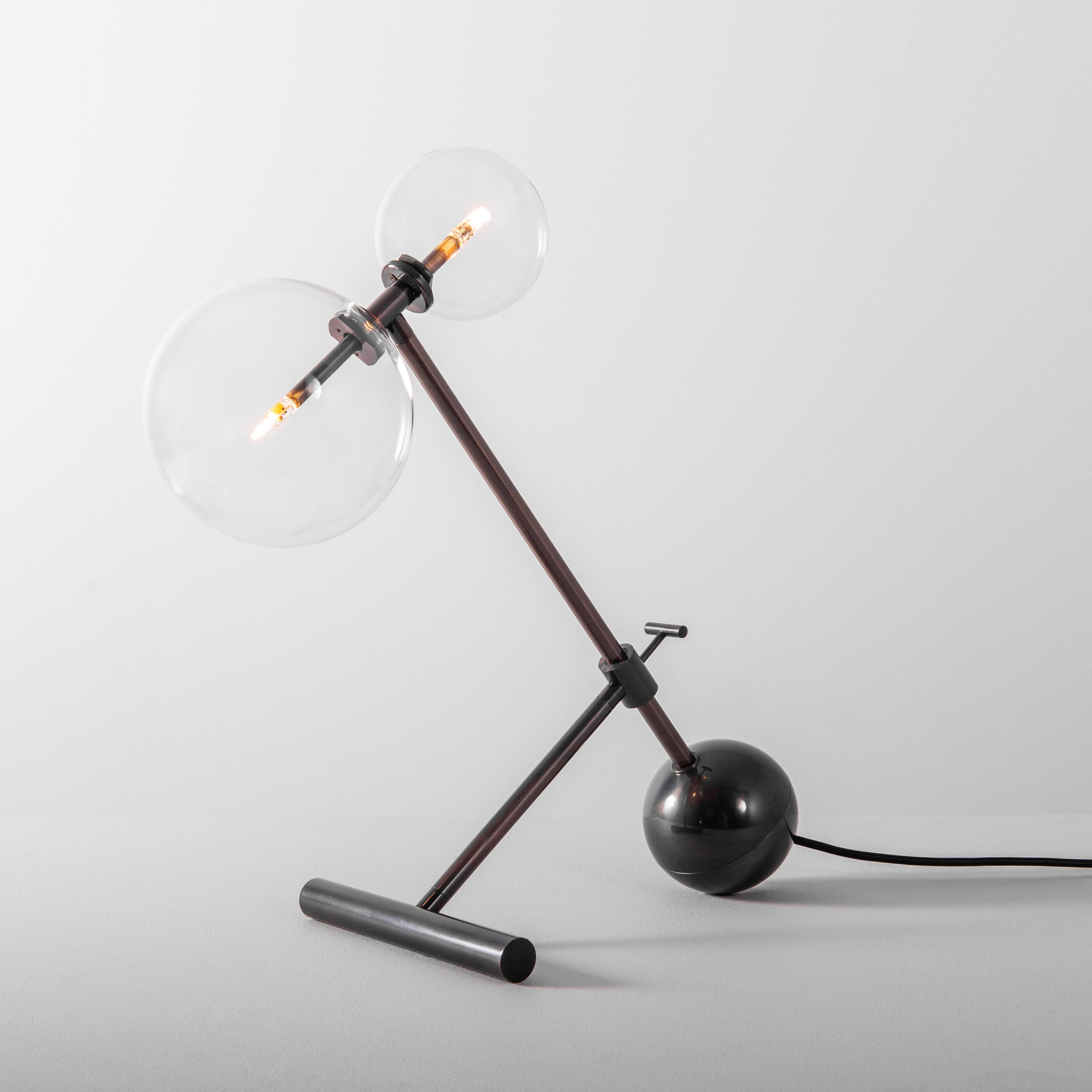Glass Contemporary Brass Floor Lamp by Schwung