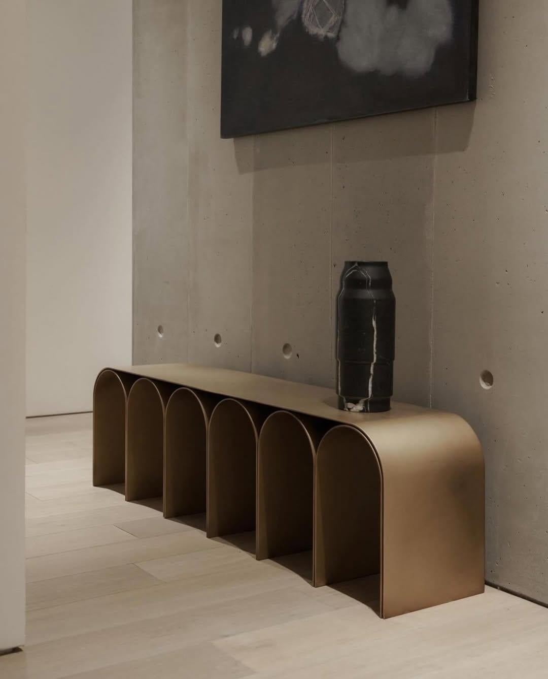 Contemporary Brass Gold Arch Long Bench by Pietro Franceschini For Sale 9