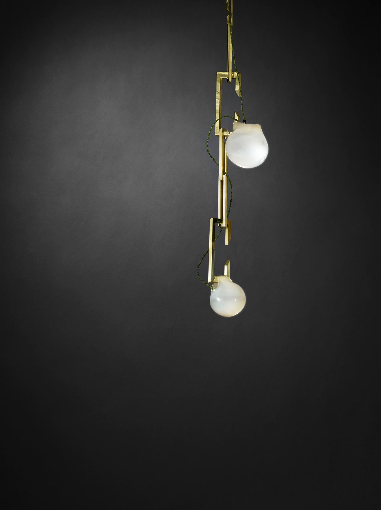 Australian Contemporary Brass Light Pendant, Nephentes Cordon/Tendril by Christopher Boots For Sale