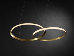 Contemporary Brass Light Pendant, Oracle Twin by Christopher Boots