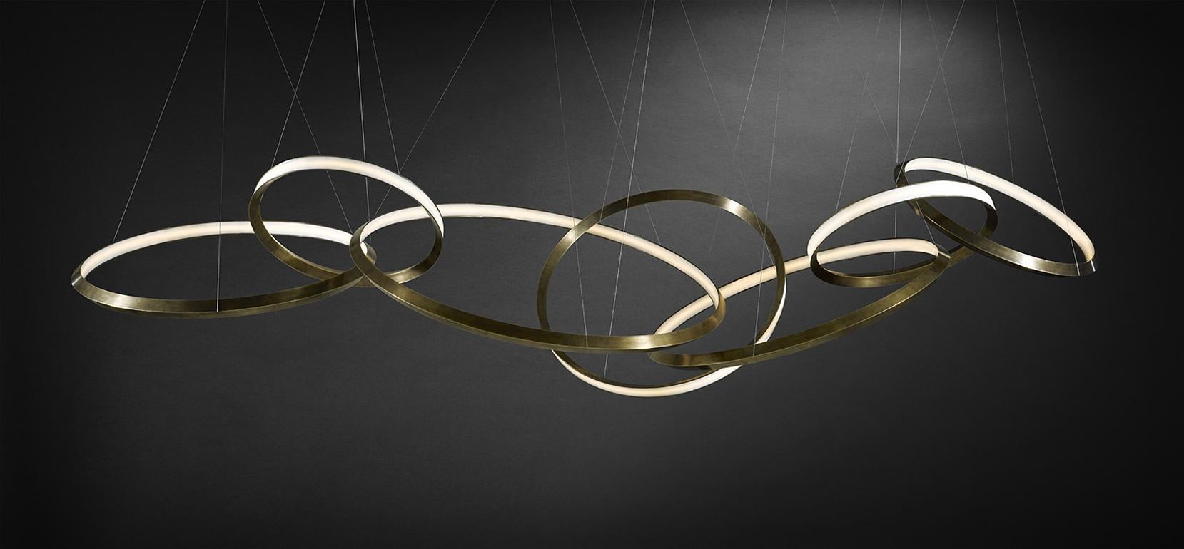 Contemporary Brass Light Pendelleuchte, Oracle Twin von Christopher Boots (Australisch) im Angebot