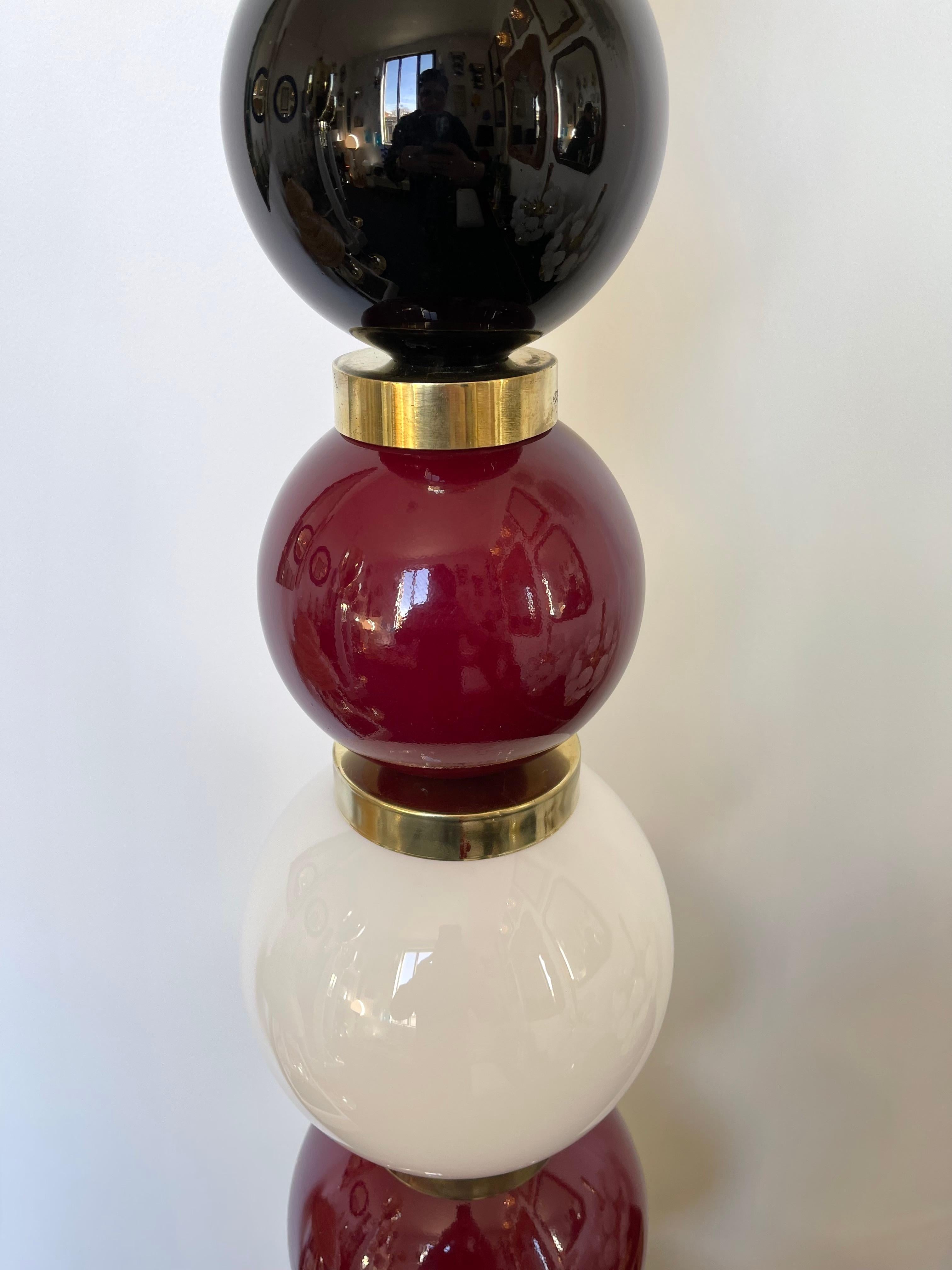 Contemporary Brass Murano Glass Atomo Ball Floor Lamp, Italy For Sale 3
