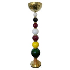 Contemporary Brass Murano Glass Atomo Ball Floor Lamp, Italy