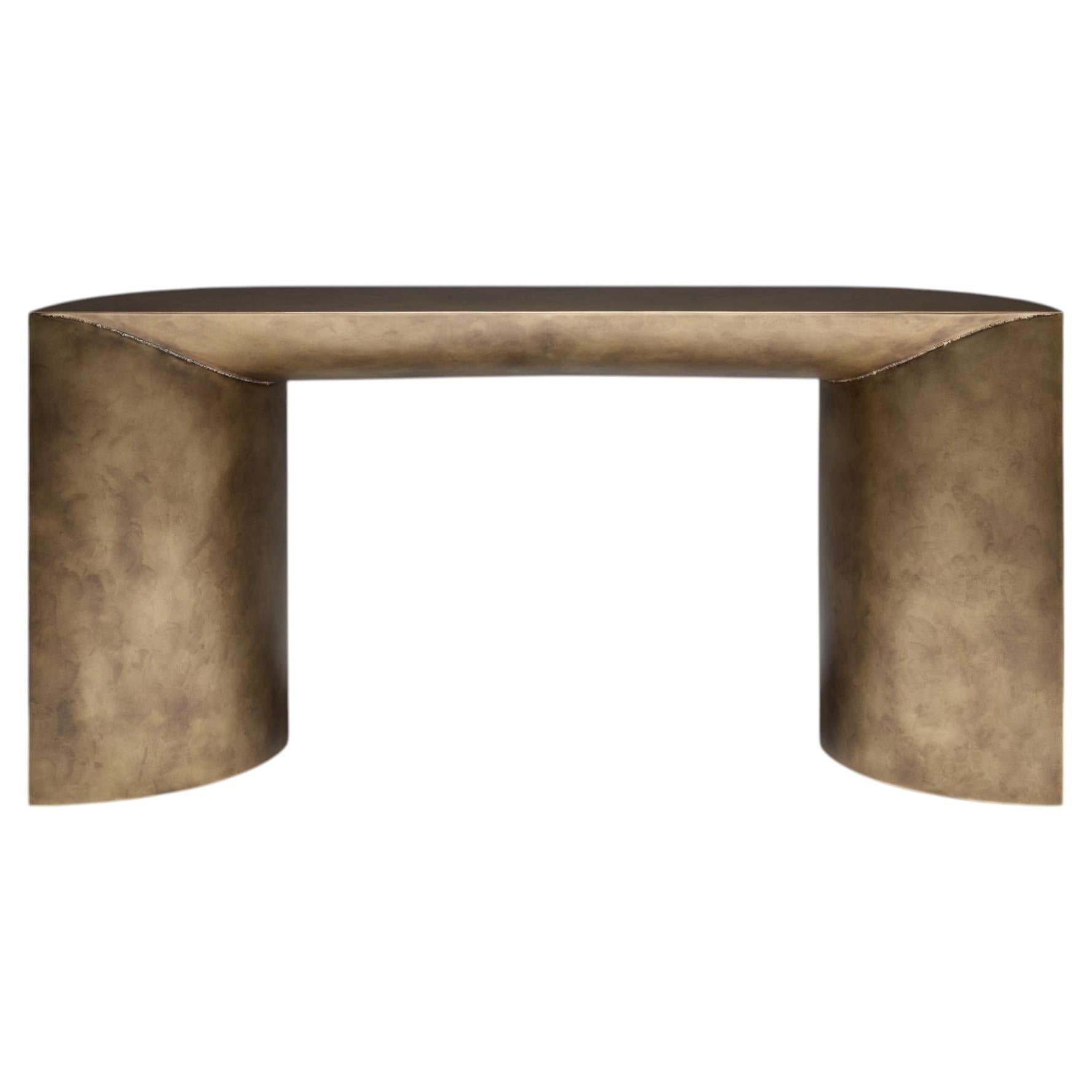 Contemporary Brass One curve Console by Studio Narra