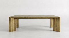 Contemporary Brass One curve dining table by Studio Narra