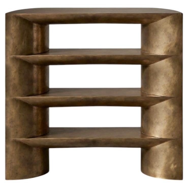 Contemporary Brass One curve Shelf by Studio Narra