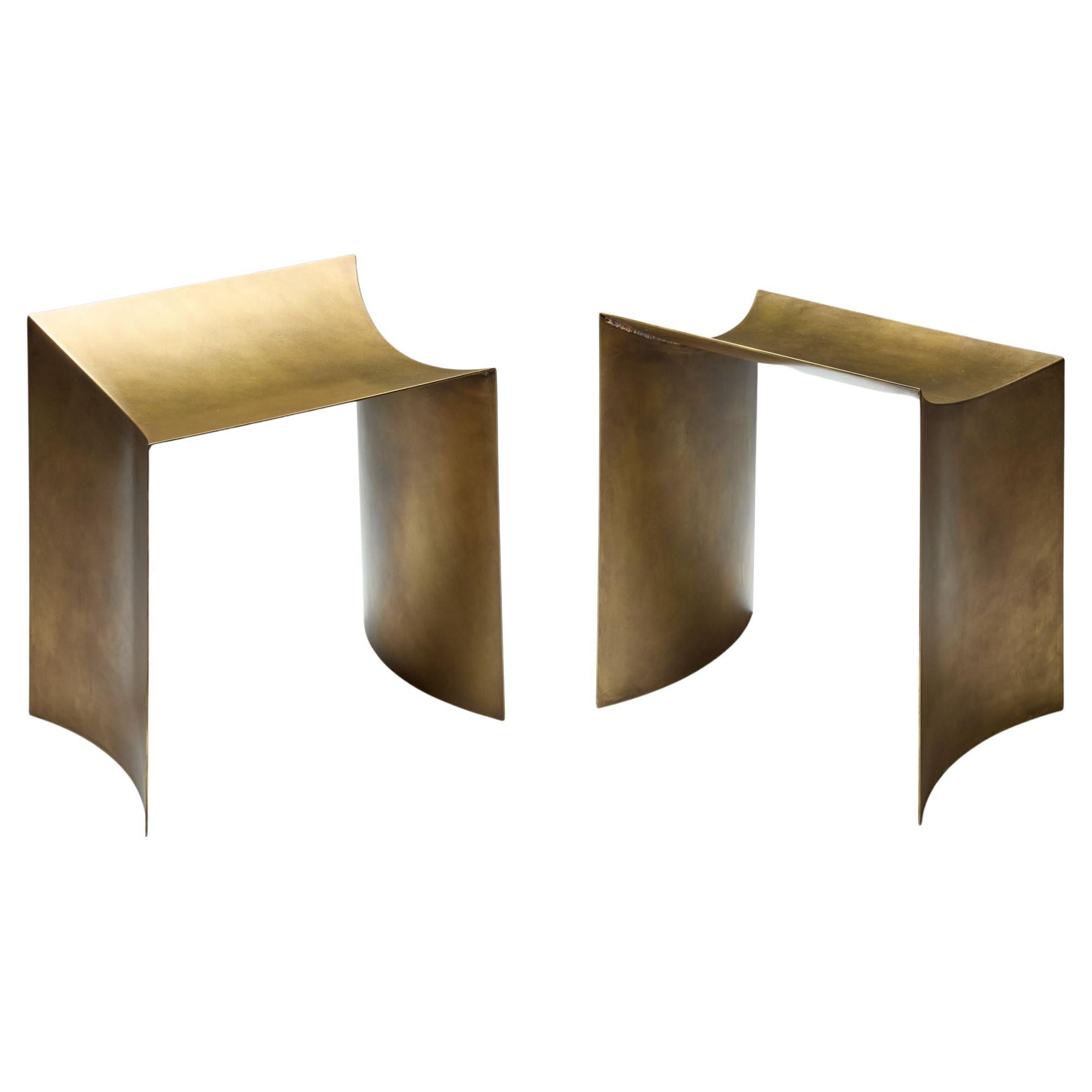 Contemporary Brass - One Curve Stool by Studio Narra