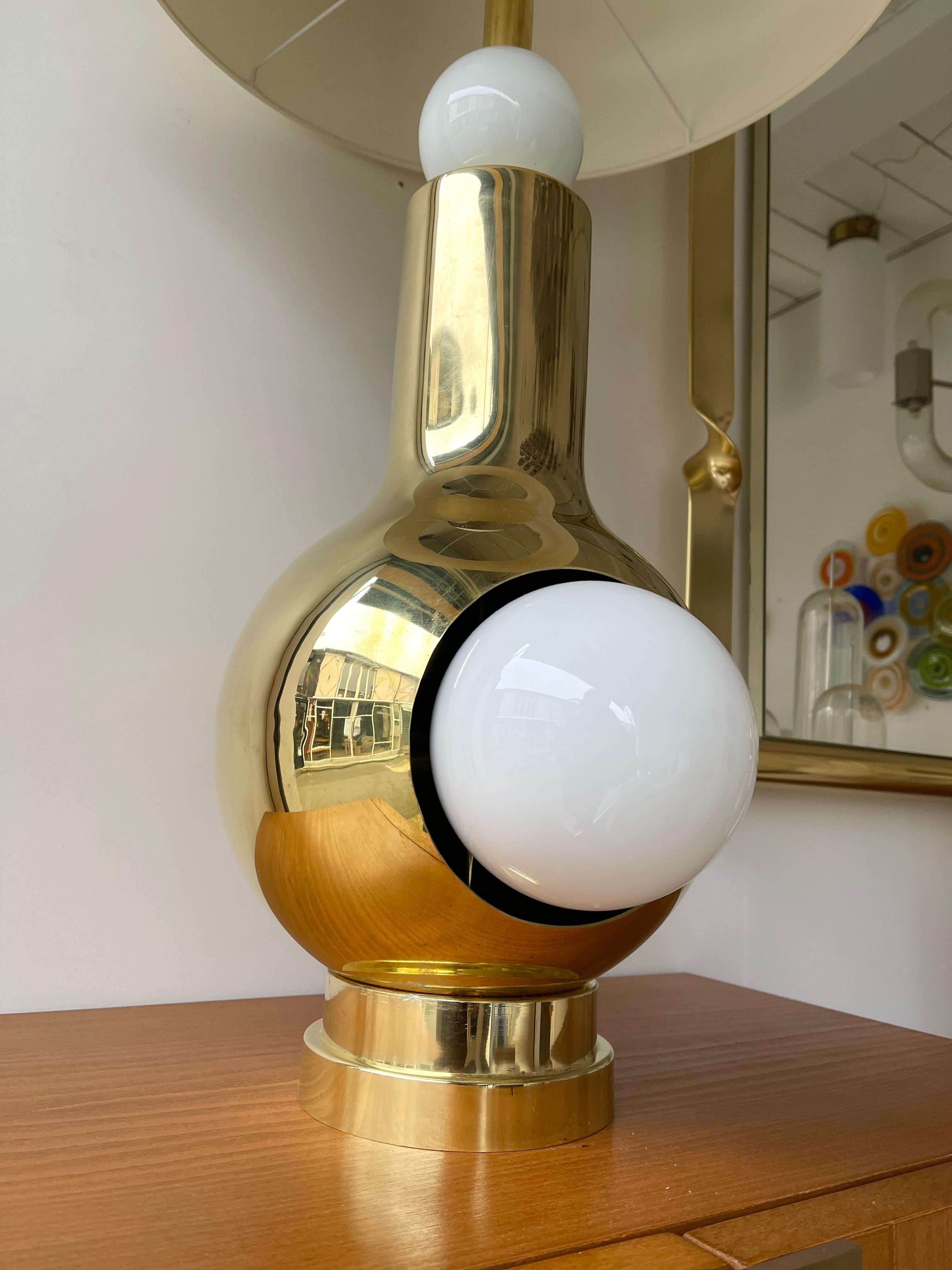 Contemporary Brass Pair of Eyes Ball Lamps, Italy For Sale 1