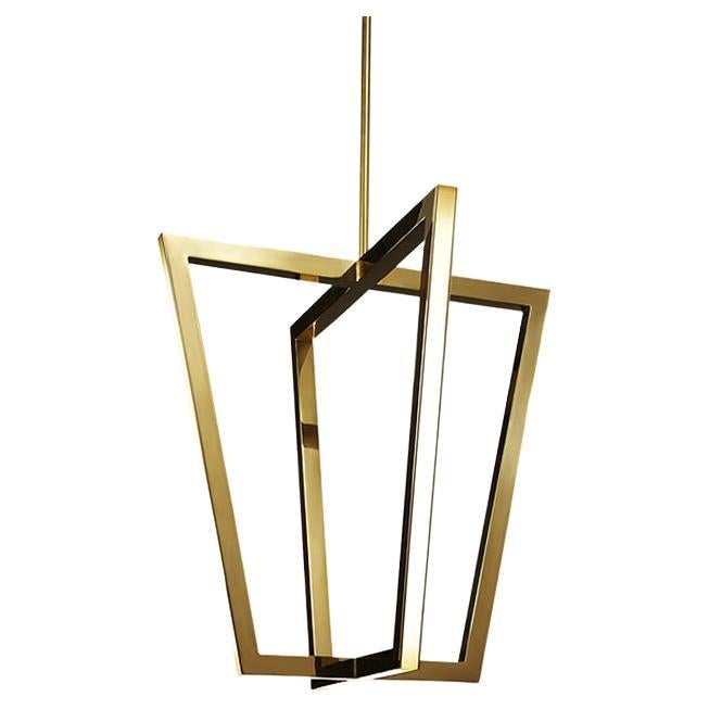 Contemporary Brass Pendant Light, Quadrix by Christopher Boots For Sale