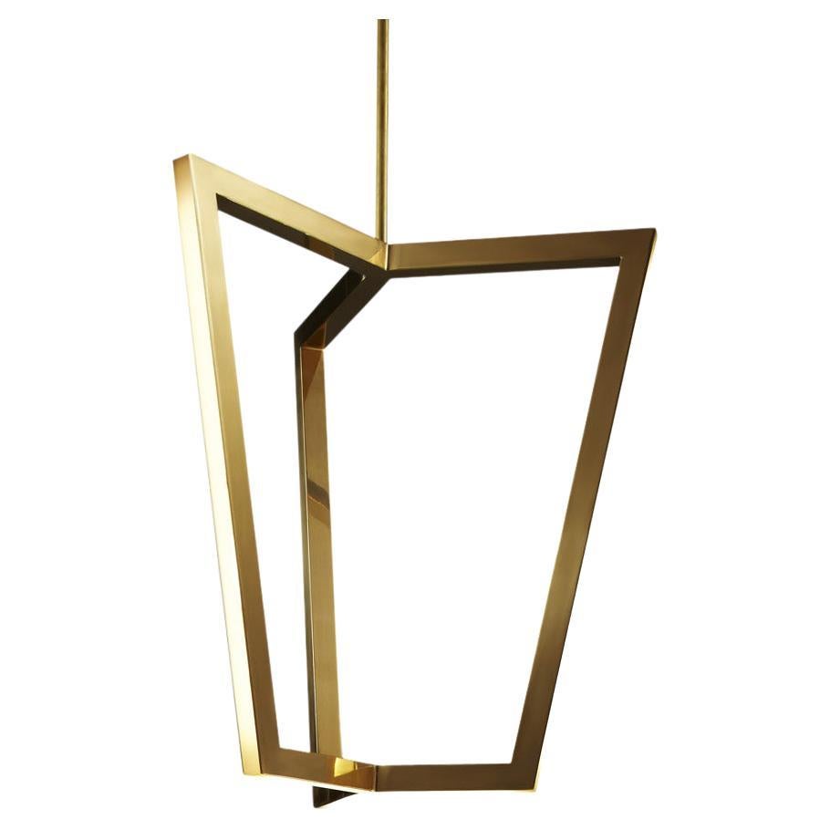 Lampe à suspension contemporaine en laiton, Triptyx de Christopher Boots