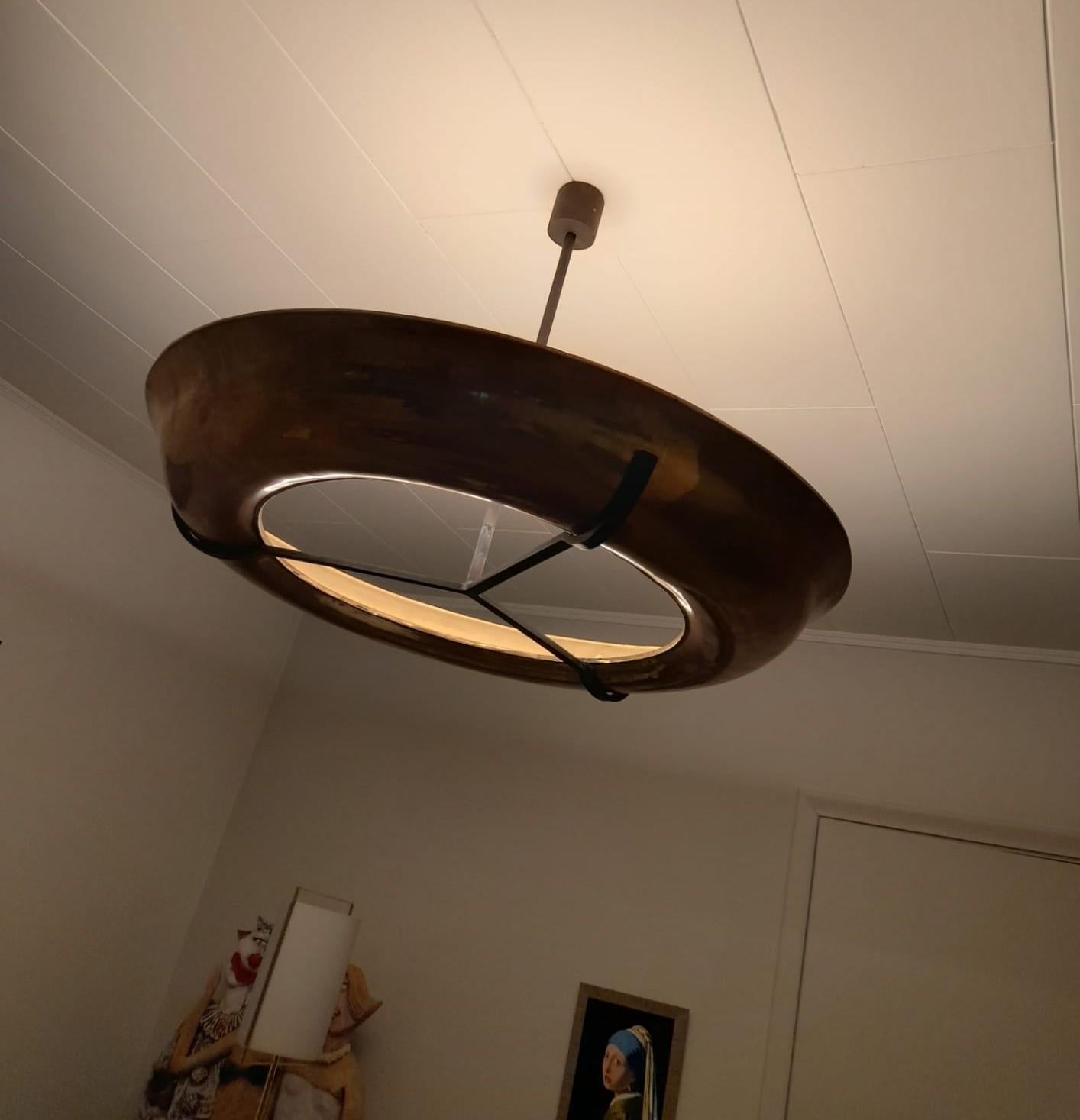 Contemporary Brass Ring Pendant Led  In New Condition For Sale In Roeselare, BE