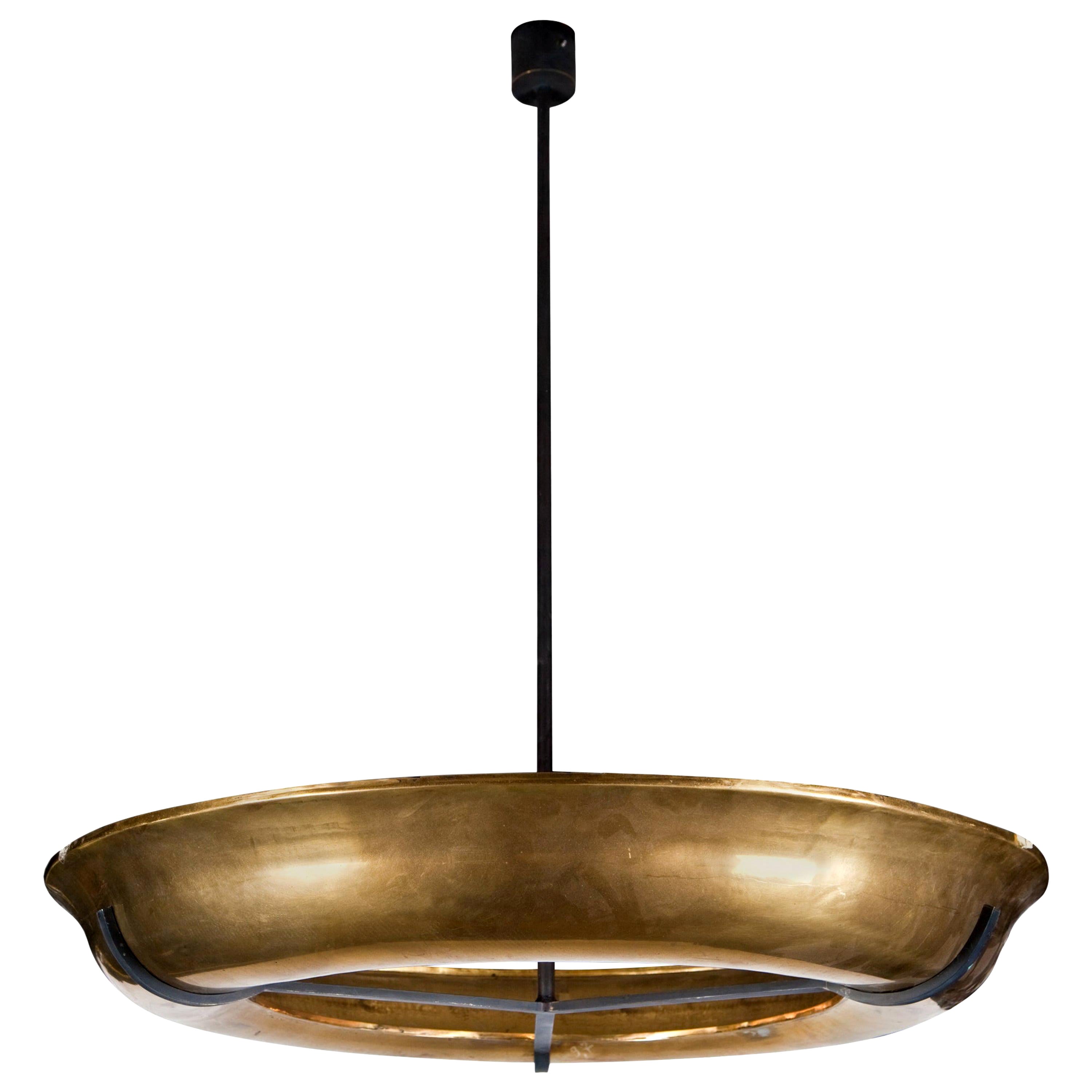 Contemporary Brass Ring Pendant Led  For Sale