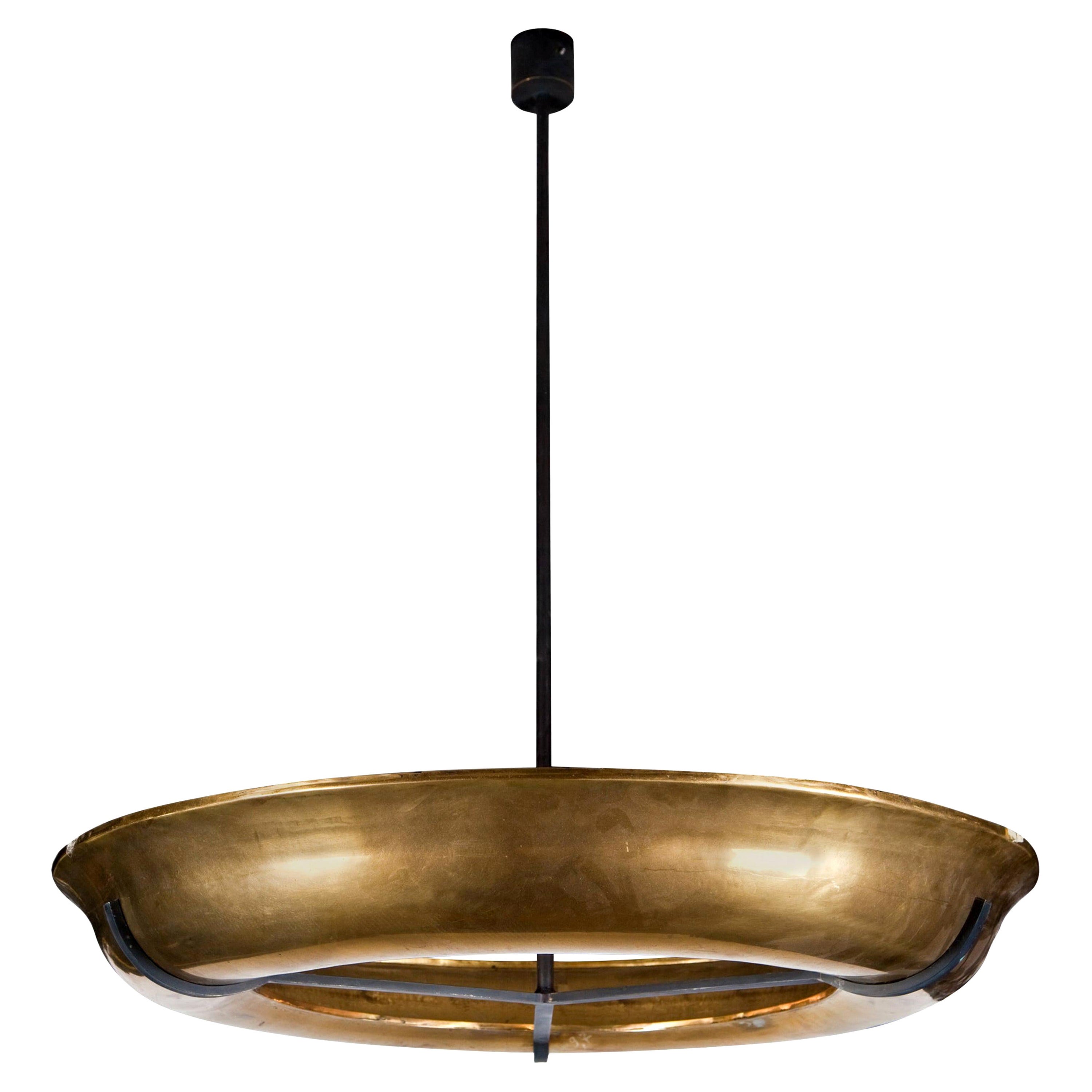 Contemporary Brass Ring Pendant Led