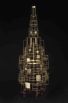 Scultura contemporanea in ottone - Babel 2 di Eric de Dormael