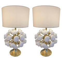 Contemporary Brass Sputnik Murano Glass Cloud Lamp, Italy