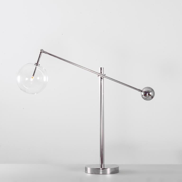 Glass Milan Brass Table Lamp by Schwung