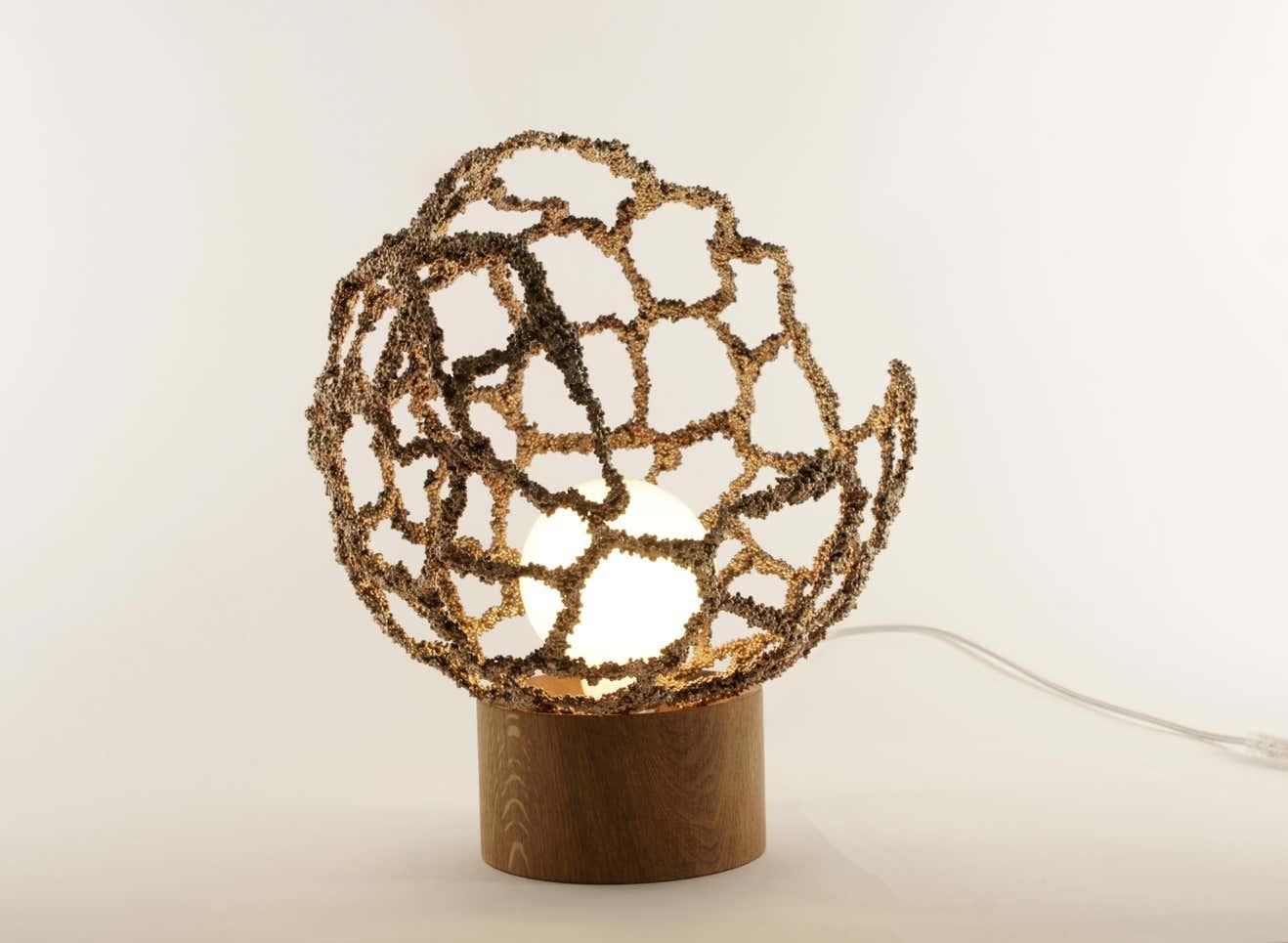 XXIe siècle et contemporain Lampe de bureau contemporaine en laiton, lampe de table Core par Johannes Hemann en vente