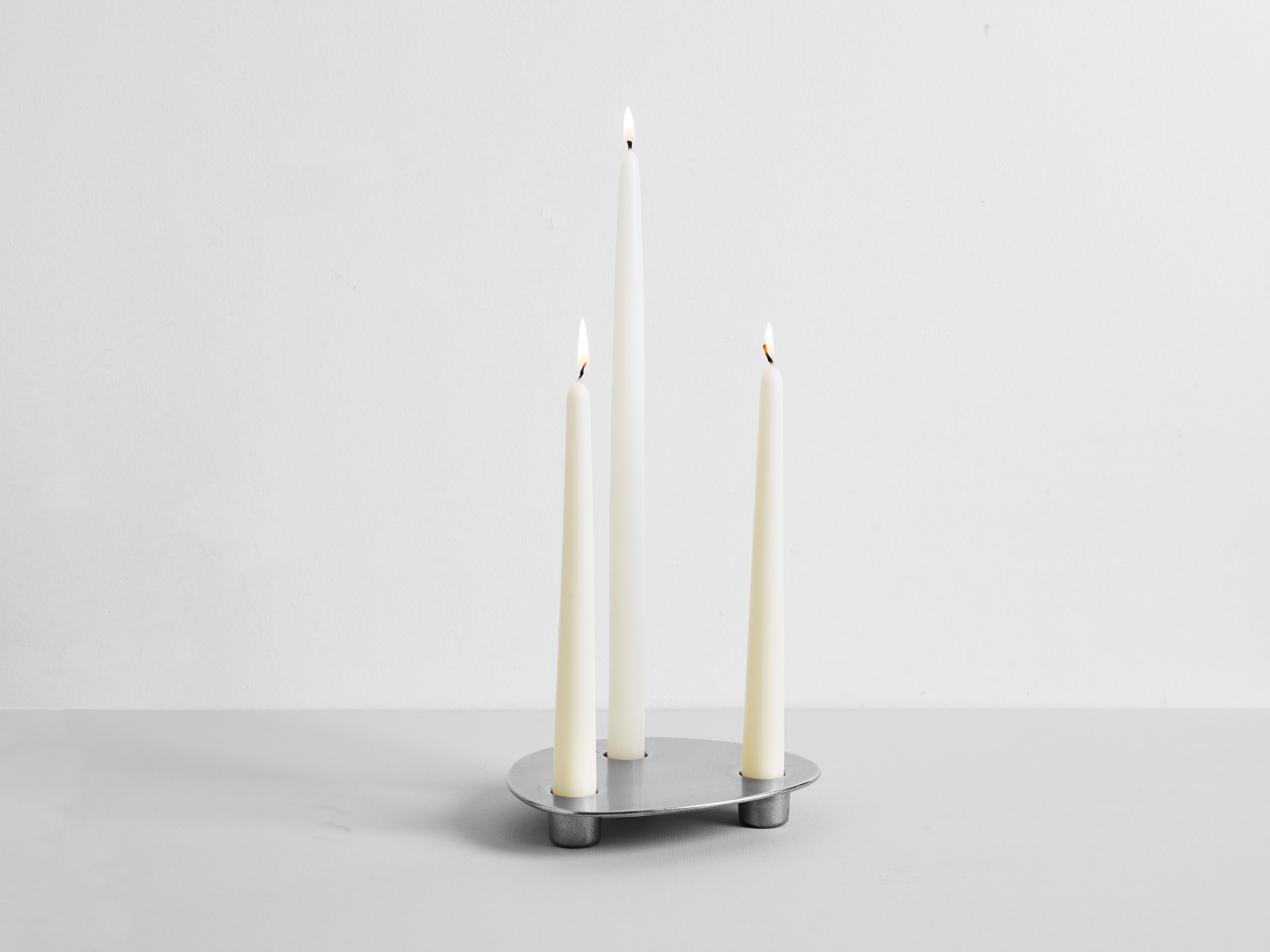 Contemporary Brass Trio Candle Holder Henry Wilson 5