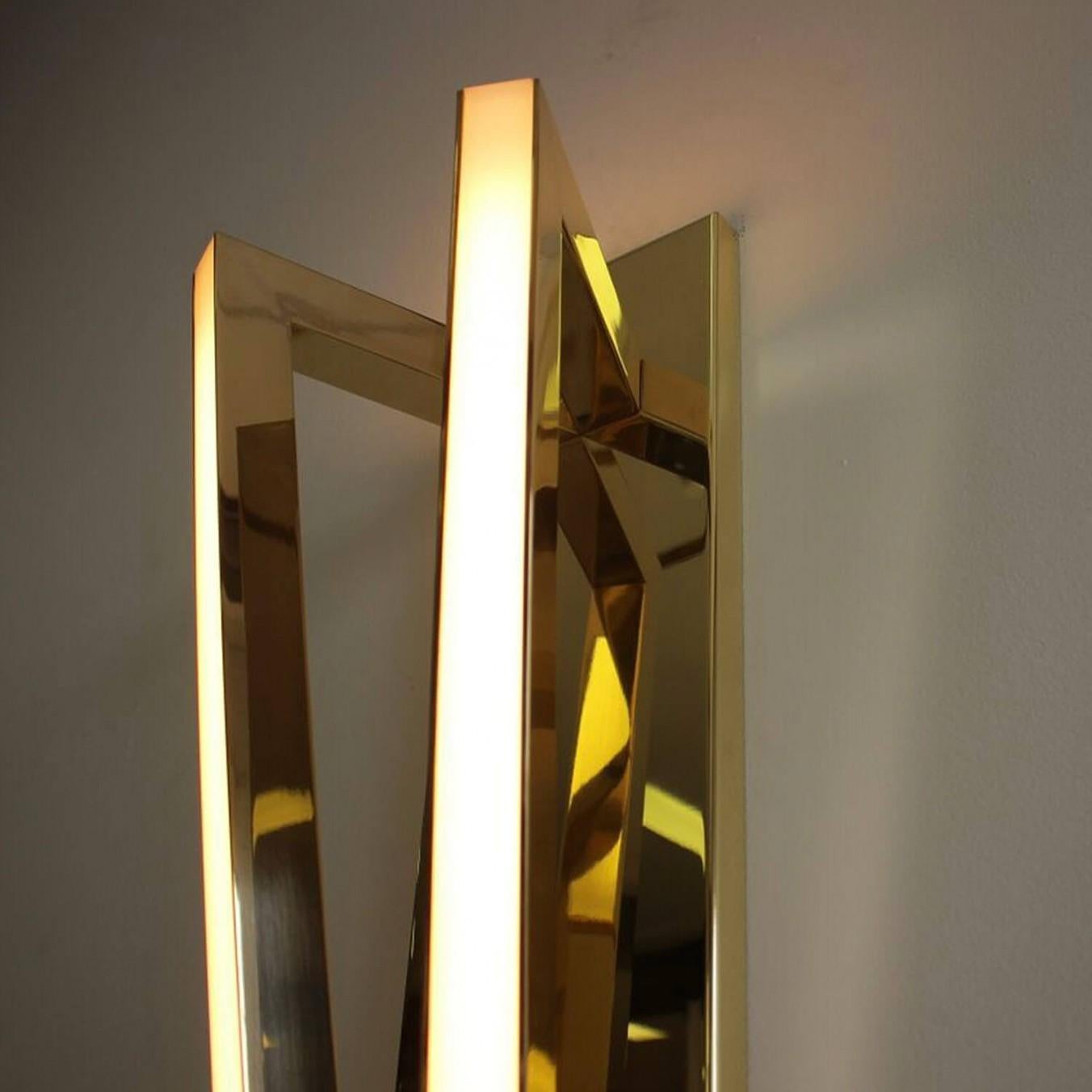 Australian Contemporary Brass Wall Sconce - Pythagoras Twin 600 by Christopher Boots For Sale