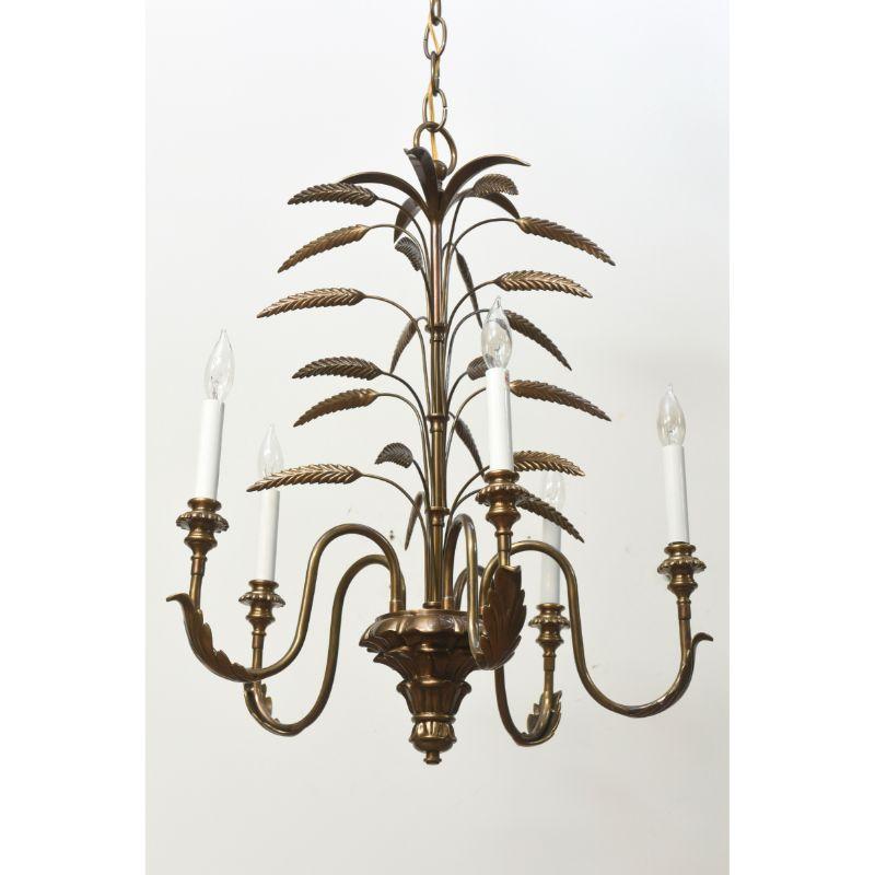 Adam Style Contemporary Brass Wheat Chandelier For Sale